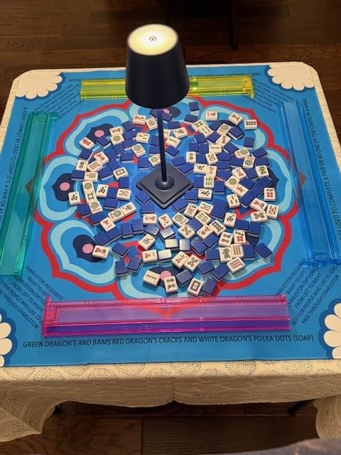 TIASUSAN American Mahjong Tile Set, 166 Blue Tiles, Bag and Mahjong Accessories, 4 All-in-One Rack/Pushers, Mahjong Set Complete customer photo 1