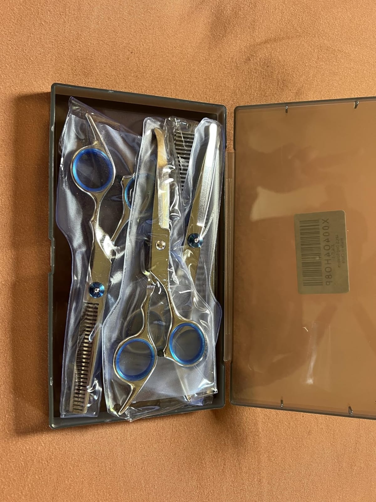 Professional 4 in 1 Dog & Cat Grooming Scissors Kit with Safety Round Tips, Sharp & Durable, Dog Shears for Grooming - Includes Straight, Curved, Thinning Scissors and Comb - Premium Pet Supplies customer photo 2