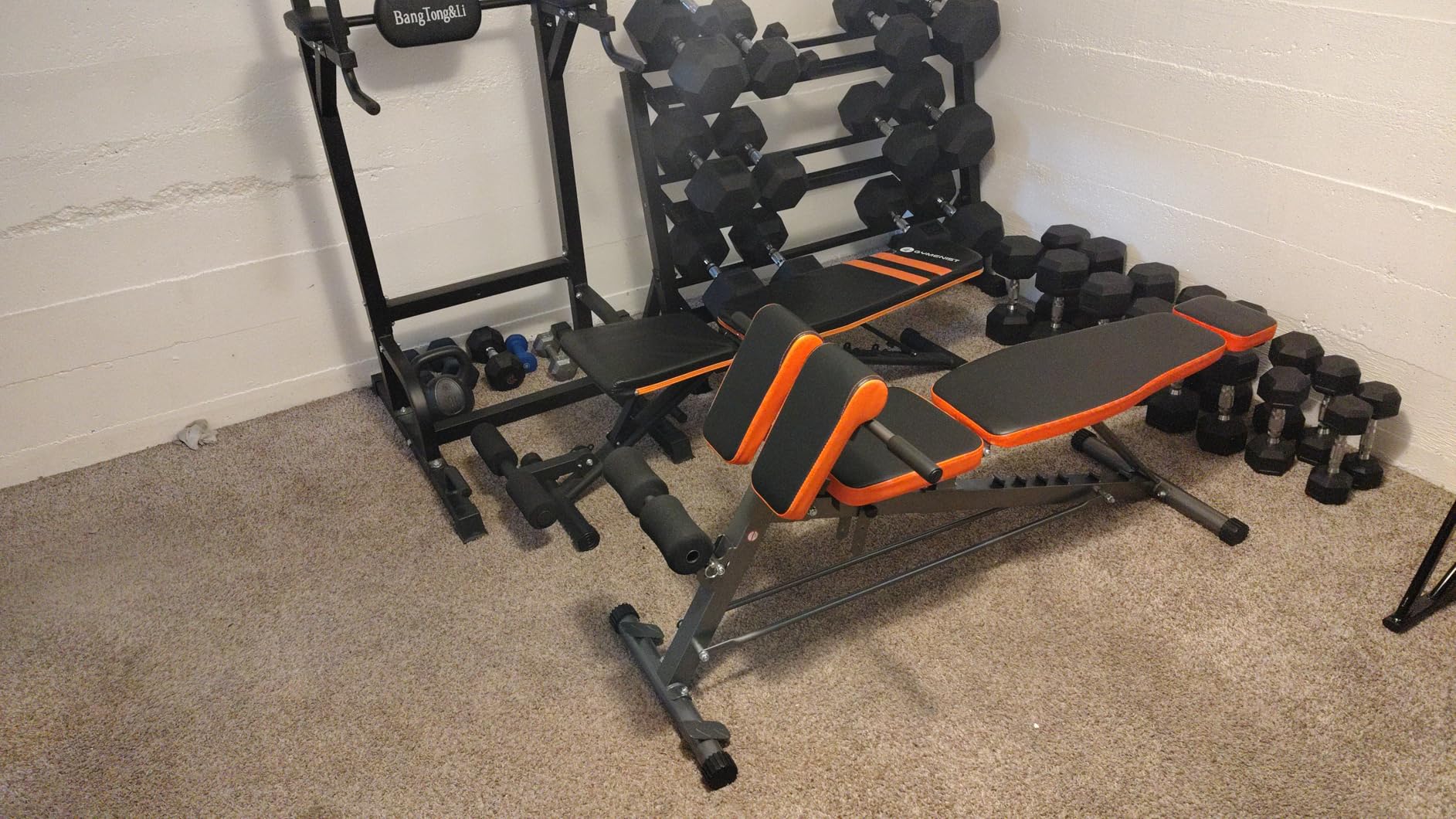 XDDIAS Roman Chair, Adjustable Weight Bench Back Extension Machine for Home Gym, 1000LBS All-in-One Sit Up Bench with Dumbbell Rack, Incline, Decline, and Flat Bench for Hyperextension, Core, Glute customer photo 1