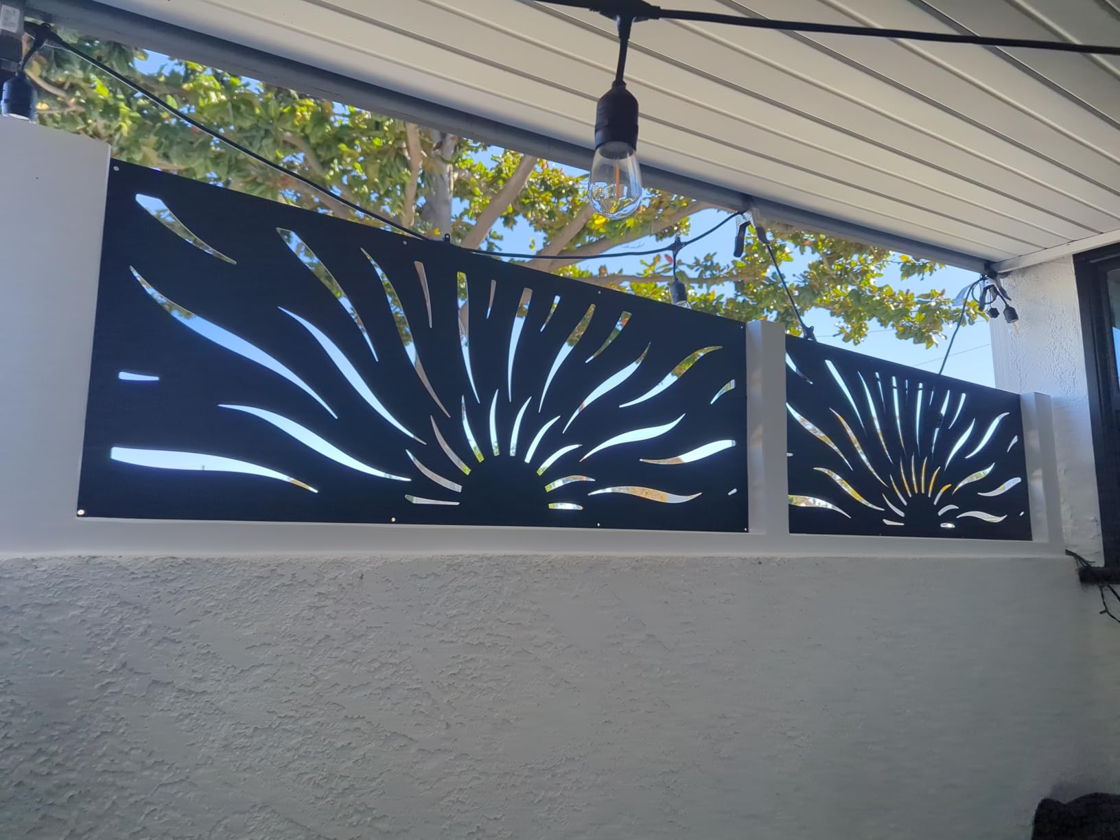 Sun Fence Topper Panels, Aluminum Topper for Garden & Yard Privacy, Privacy Insert, Decorative Exterior Fence Insert, Fence Panels, Metal Paneling customer photo 2