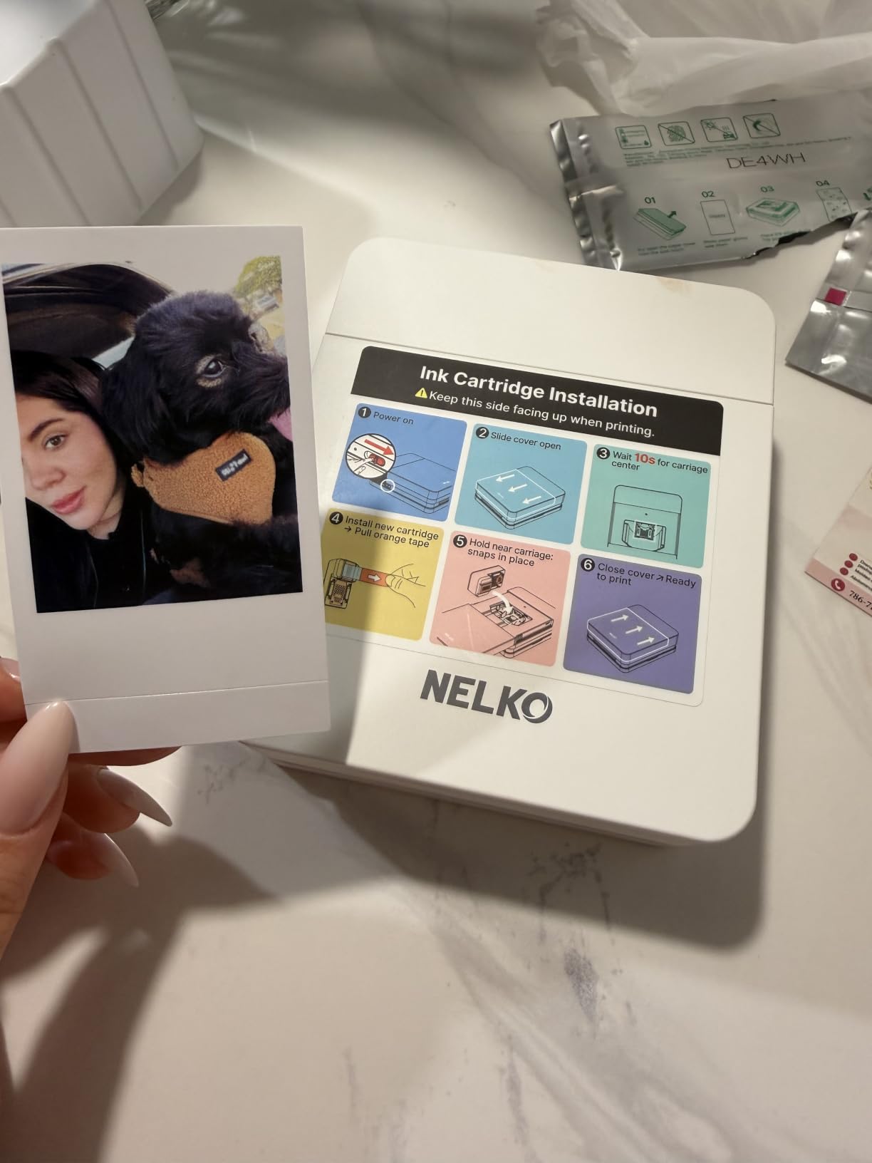 Nelko PP01 Photo Printer, 2x3 Portable Photo Printer, Mini Printer, White customer photo 1