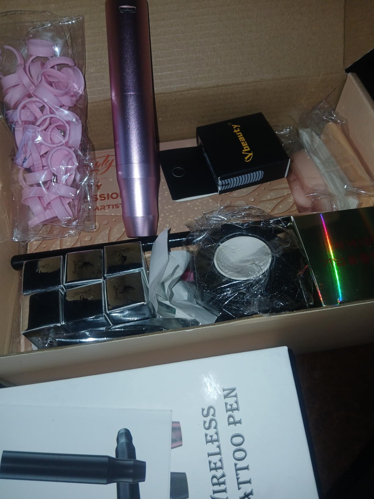 Microblading Tattoo Gun Kit, 1400mAh Cordless Tattoo Pen & Eyebrow Pencil Set for Makeup Supplies, Semi-Permanent Eyebrow Tattoo Machine with 50Pcs Needles for Beginners Artists (Pink) customer photo 2