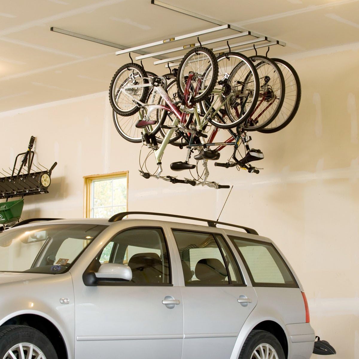 TORACK Ceiling Bike Rack for Garage, Ceiling-Mounted Bicycle Storage Hooks for 4 Bikes (Horizontal) or 8 Bikes (Vertical), Adjustable Overhead Bicycle Hooks for Mountain, Road, and Kids' Bike customer photo 2