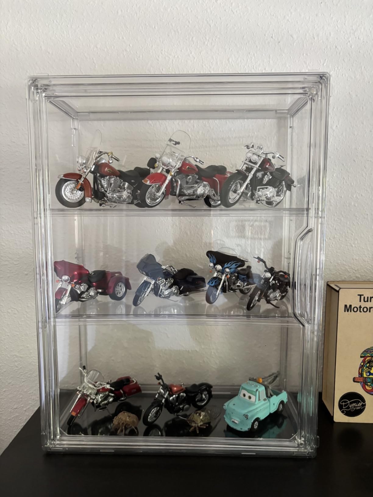 3 Tier Clear Display Case for Figures, Wall-Mounted Acrylic Storage Organizer Box, Stackable Display Cabinet with Magnetic Door & Removable Shelves, Showcase for Collectibles, Figures customer photo 2