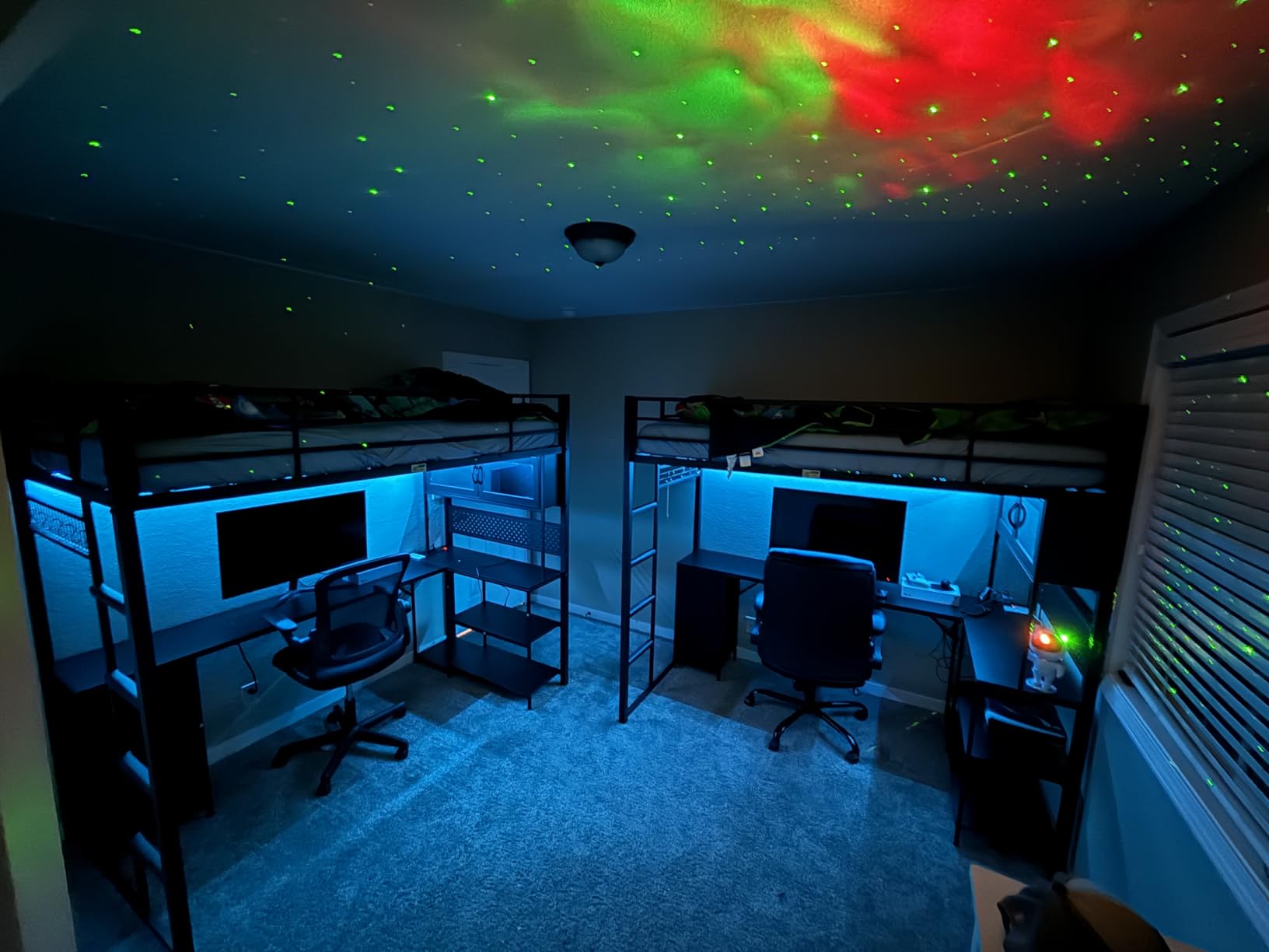 ADORNEVE Twin Size Loft Bed with Gaming Desk, RGB Hutch, Black | Expanded Safety Power Outlet, 3 Drawers, Shelves & Pegboard, Metal Loft Bed Frame with RGB Light, Space Saving for Teens customer photo 1