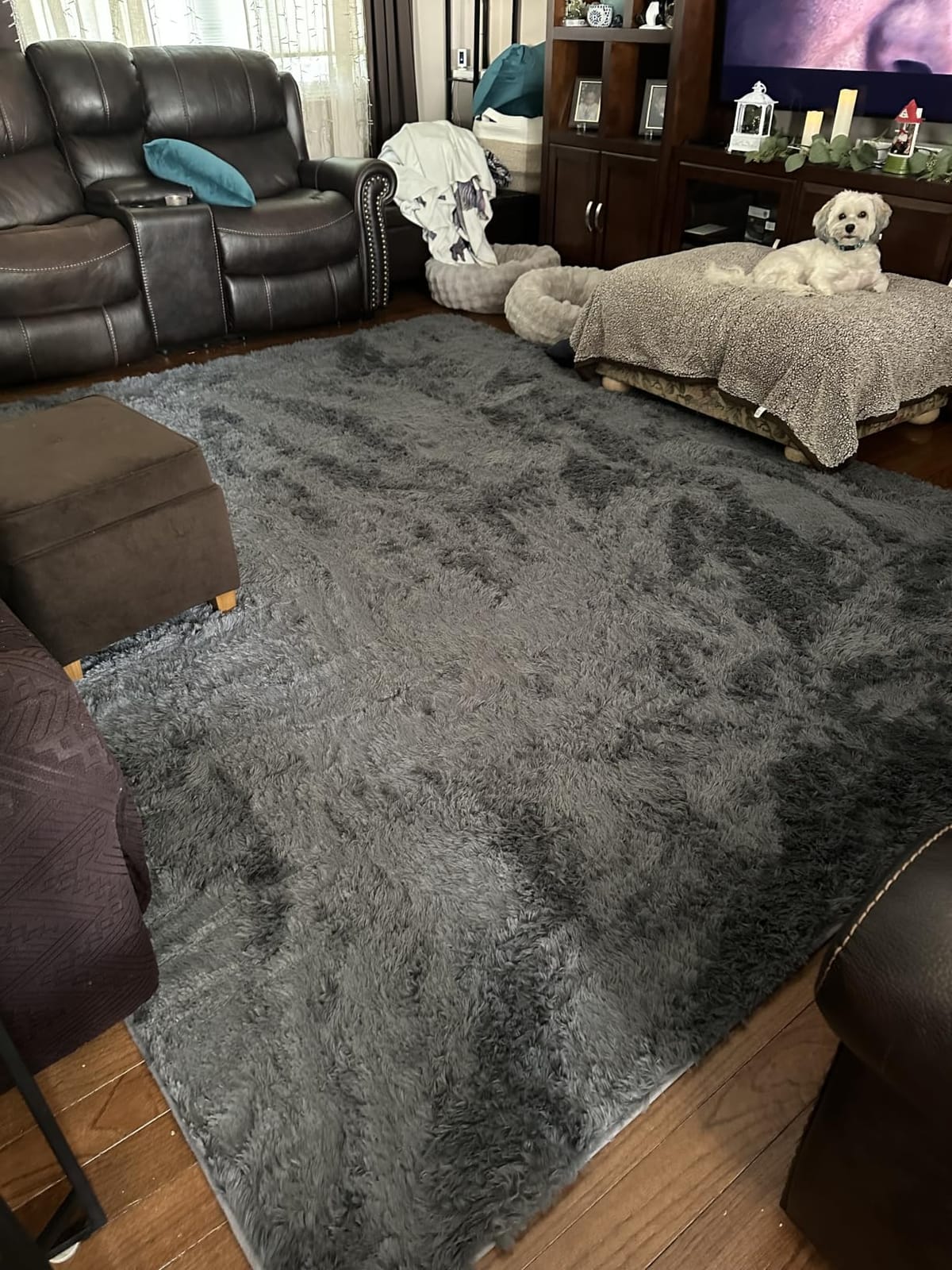 8x10 Fluffy Shag Area Rugs for Living Room Bedroom: Soft Plush Carpet Grey | Upgraded Non-Slip Thick Memory Foam, Ultra Soft, Non-Shedding Fuzzy Carpet, Easy Clean Decor for Kids Room, Nursery, Playroom customer photo 1