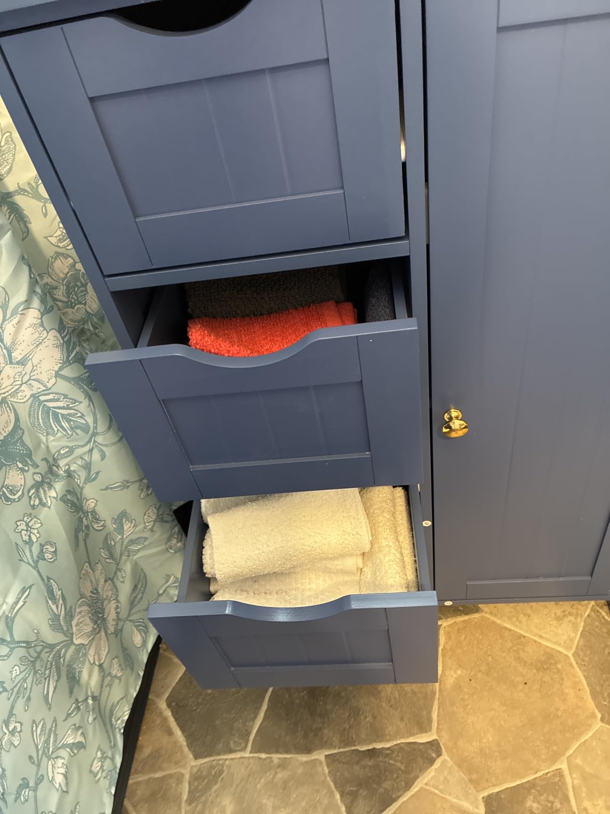 VASAGLE Floor Storage Cabinet, Farmhouse, 4 Drawers and 1 Door,32.3