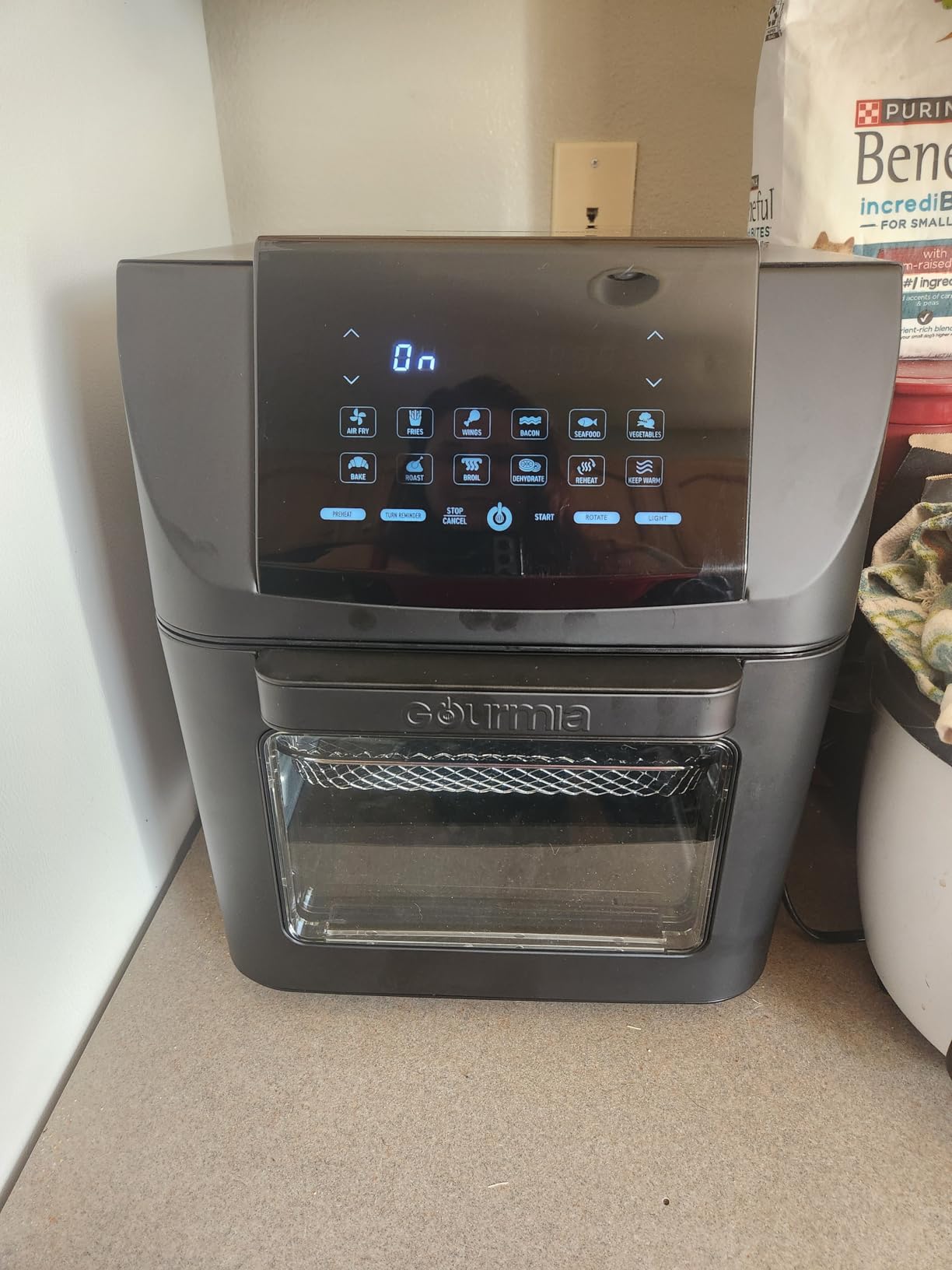 Gourmia Air Fryer - 14 Qt All-in-One Oven with Rotisserie, Digital Display with 12 Presets, Roast, Bake, Broil, Dehydrate, Dishwasher Safe Accessories, Black customer photo 1