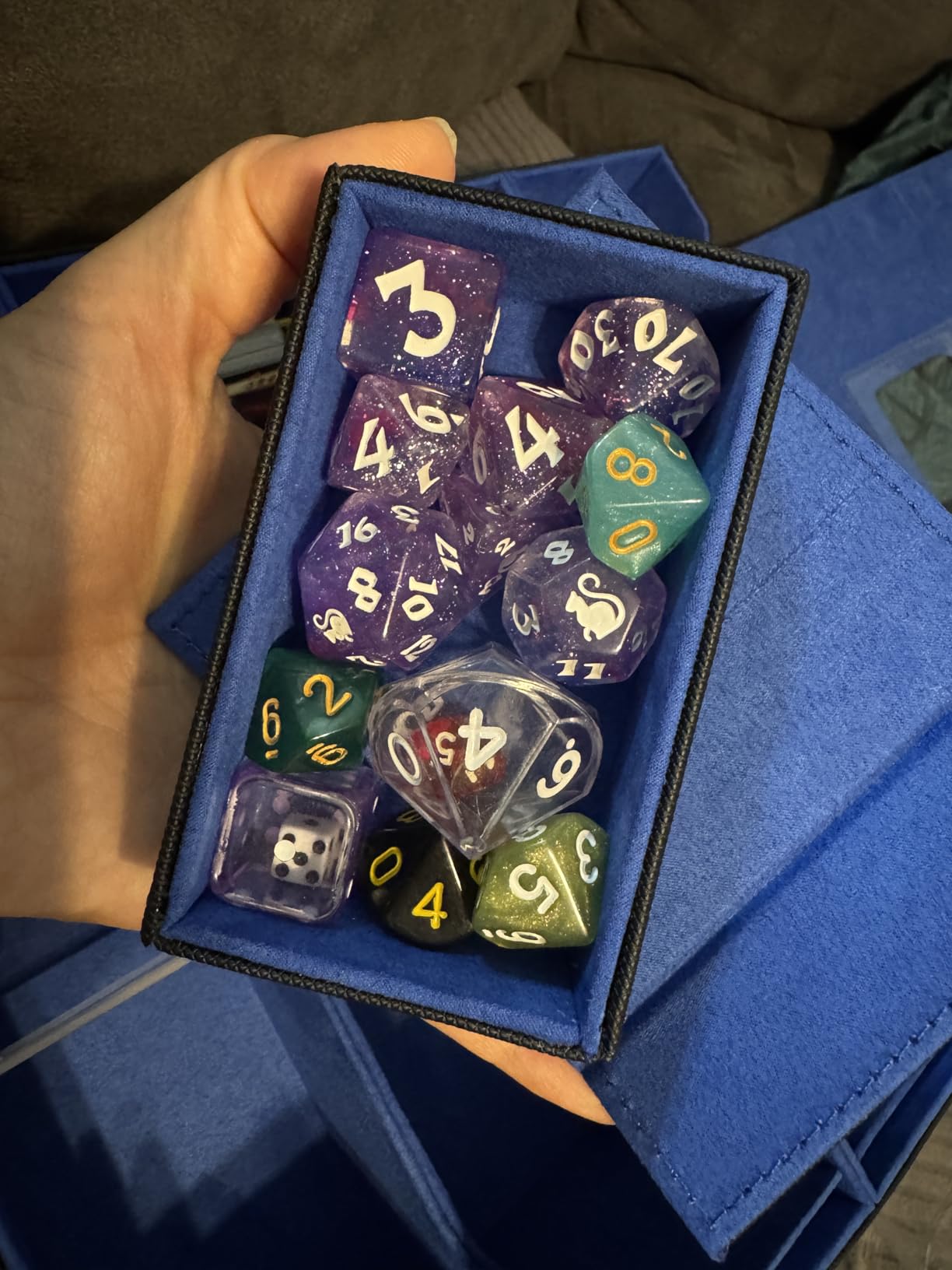 Trading Card Storage Box, 3500+ MTG Deck Box with Magnetic Lid | Lid-secured handle with dual display zones,acrylic card holder dice box, dividers & labels for TCG, MTG & sports cards customer photo 1