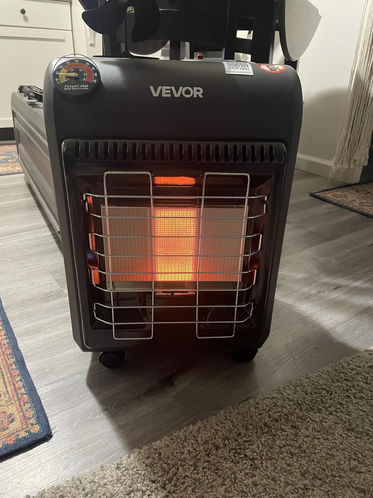 VEVOR Propane Heater, 6000 to 18000 BTU Propane Cabinet Heater with 3 Modes Temp Settings & Tip-over Protection, Garage Radiator Heat up to 450 Sq.Ft, for Camping,Garage, Patio,Indoor/Outdoor customer photo 2
