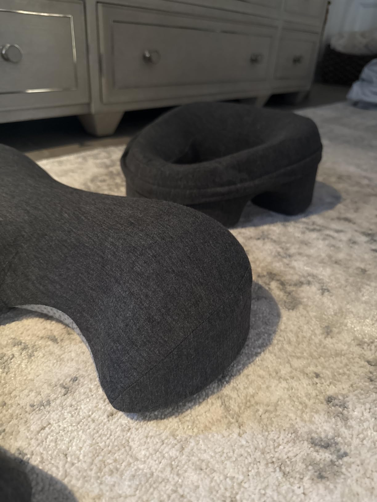 Breast Pillow and Face Down Pillow for Massage Set, Women's Massage Bolster Sleeping for Bed with Non-Slip Bottom, Home Head Chest Cushion for SPA - Dark Gray customer photo 2