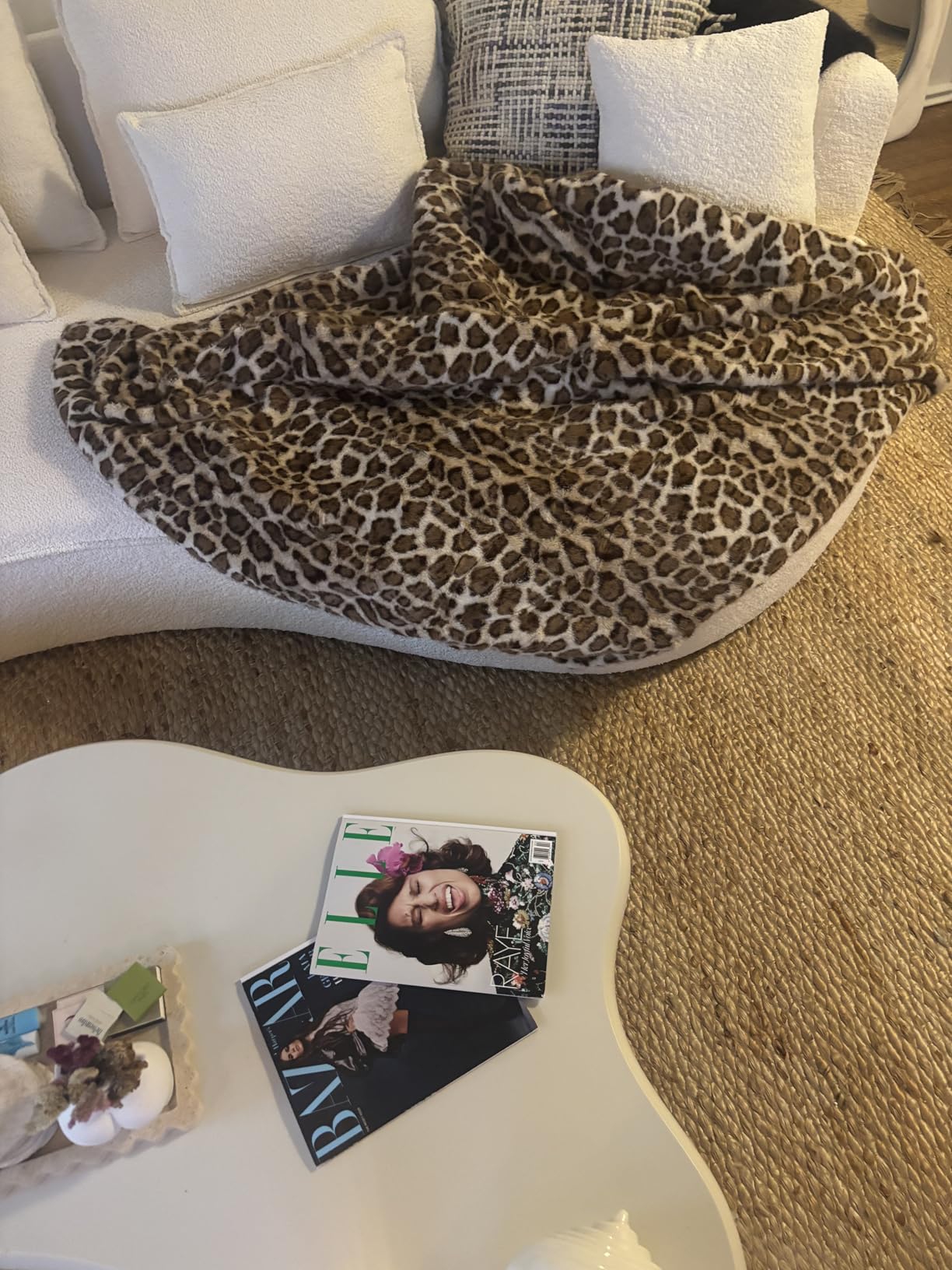 Luxury Faux Fur Heated Blanket Electric Throw - Leopard Print Ultra Soft Thick Warm Heated Blanket, 6 Heating Levels & 12 Hours Auto-Off, ETL Certified, Washable, Luxurious Gifts, 50''x60'' customer photo 2