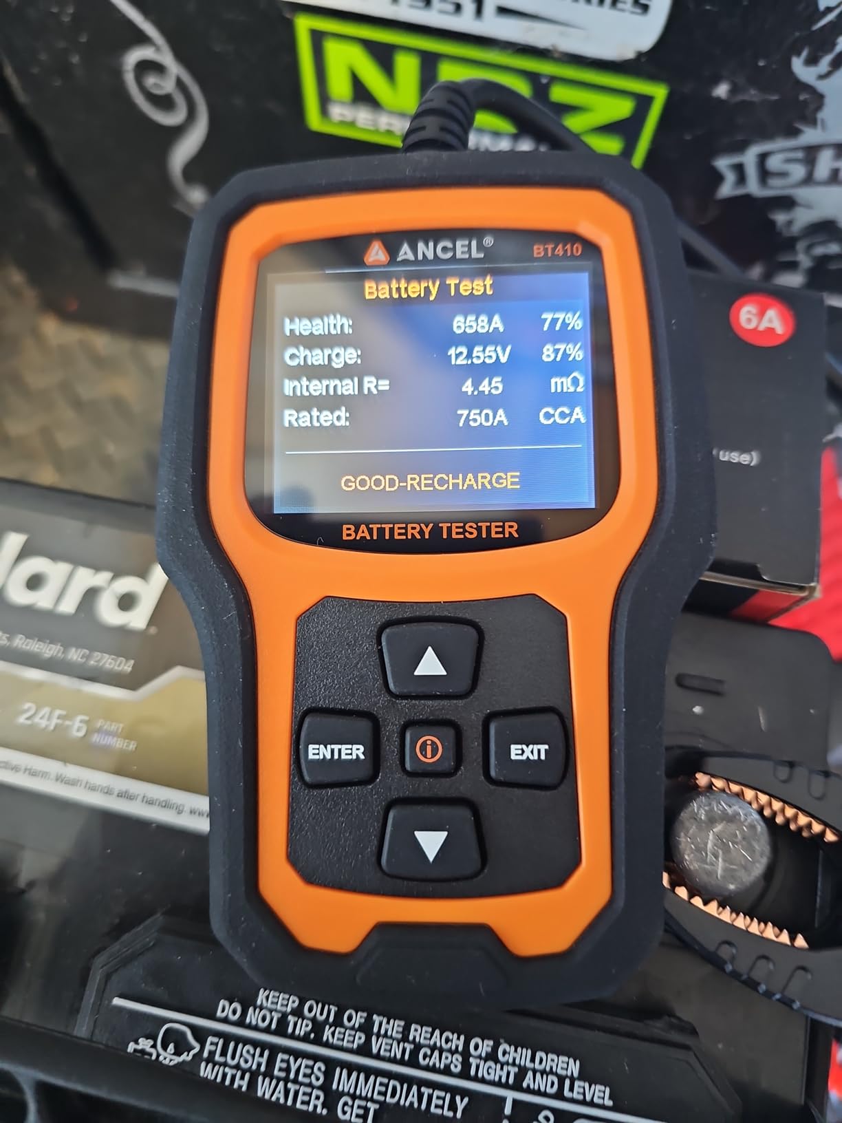ANCEL BT410 12V 24V Car Battery Tester for Lead-Acid & Lithium Batteries, 100-2000 CCA Automotive Battery Load Tester Health Cranking Charging System Alternator Test for Motorcycle Car Truck RV Boat customer photo 1