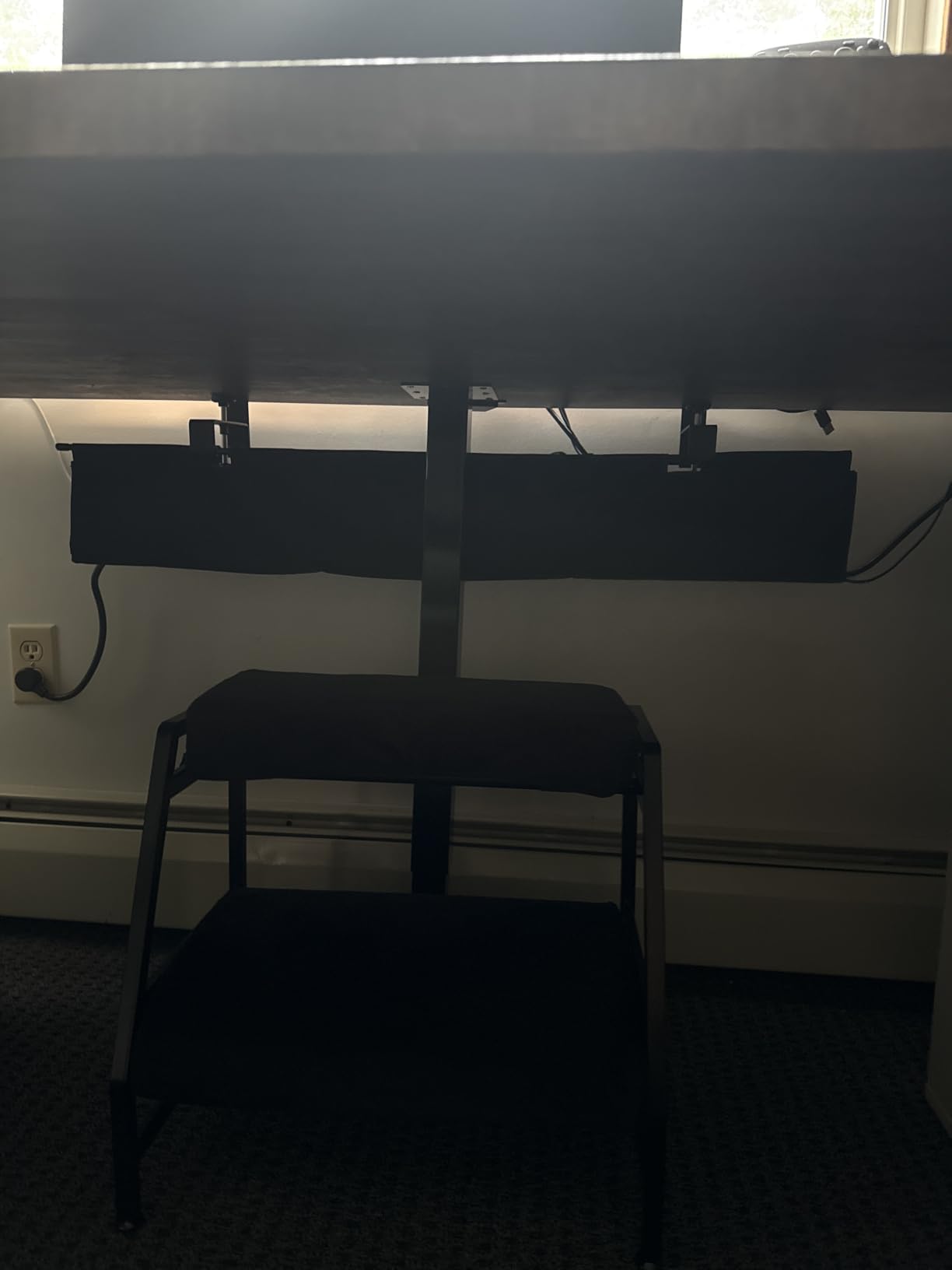 Under Desk Cable Management Tray - Under Desk Cord Management - Clamp/Screw Mount - Fabric Wire Management - Cable Raceways Tray Cord Hiders for Office/Home (Black, 35.8