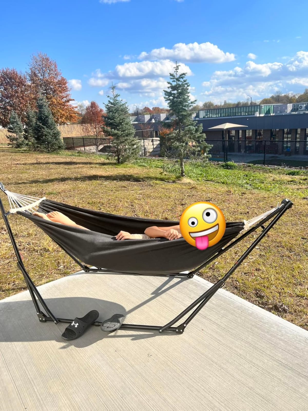 2-in-1 Hammock Chair with Stand, Portable Hammock, Black | Adjustable swing chair with heavy-duty steel stand, carry bag and 440 lb capacity customer photo 1