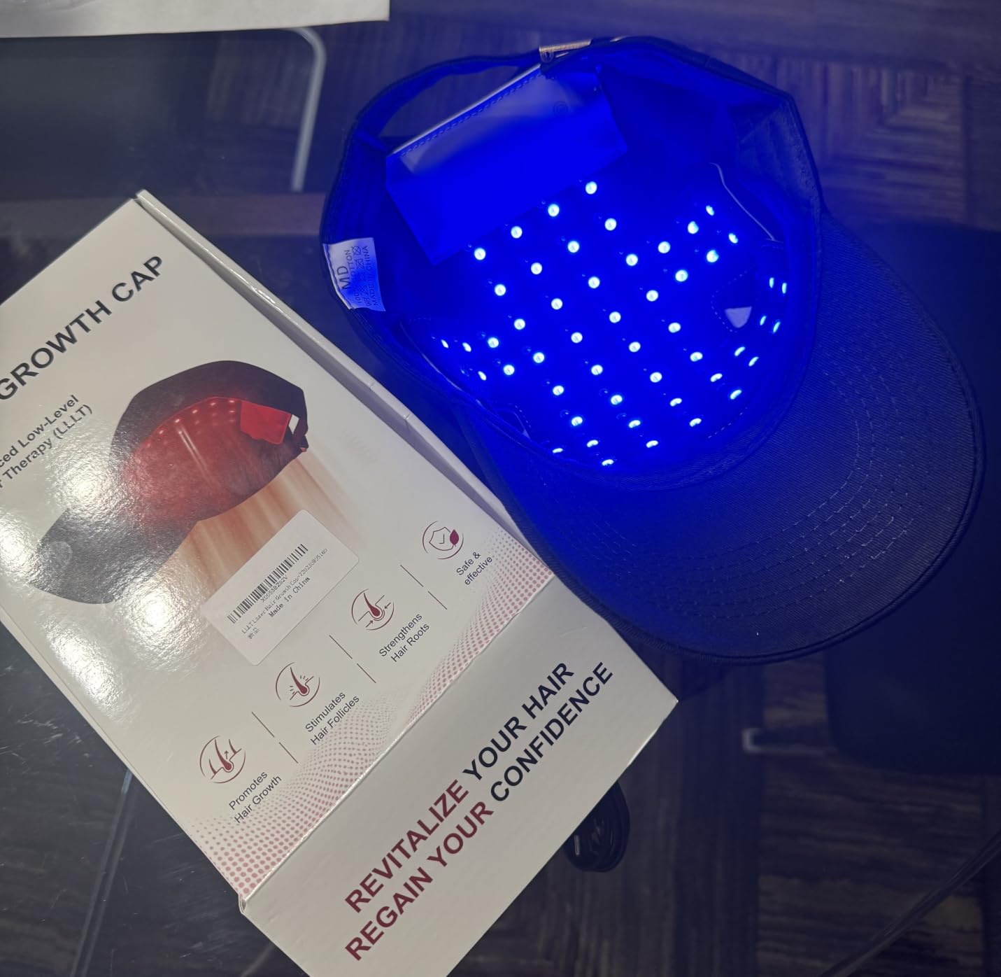 LLLT Laser Hair Growth Cap, 650nm Red Light Therapy Cap, Black customer photo 1