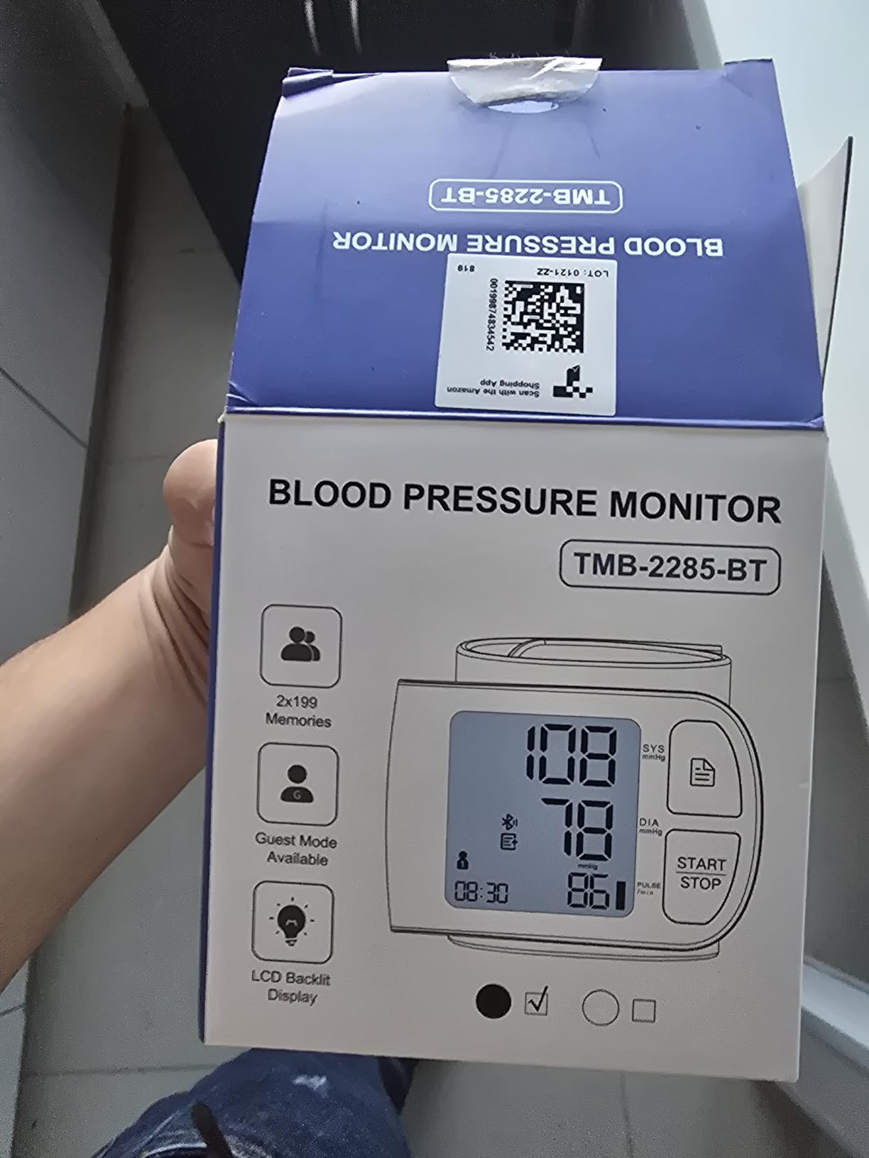 Blood Pressure Monitor Bluetooth BP Machine with Carrying Case, White | Compatible for iOS & Android, 199x2 Readings, Adjustable Wrist Cuff 5.31-8.46 inch, Voice Broadcast, Batteries Included customer photo 1