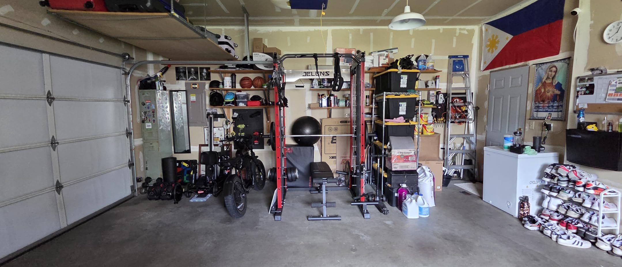 Smith Machine for Home Gym, Multi-Function M12 Power Cage with Cable Crossover System, Squat Rack with Smith Bar and More Attachment customer photo 1