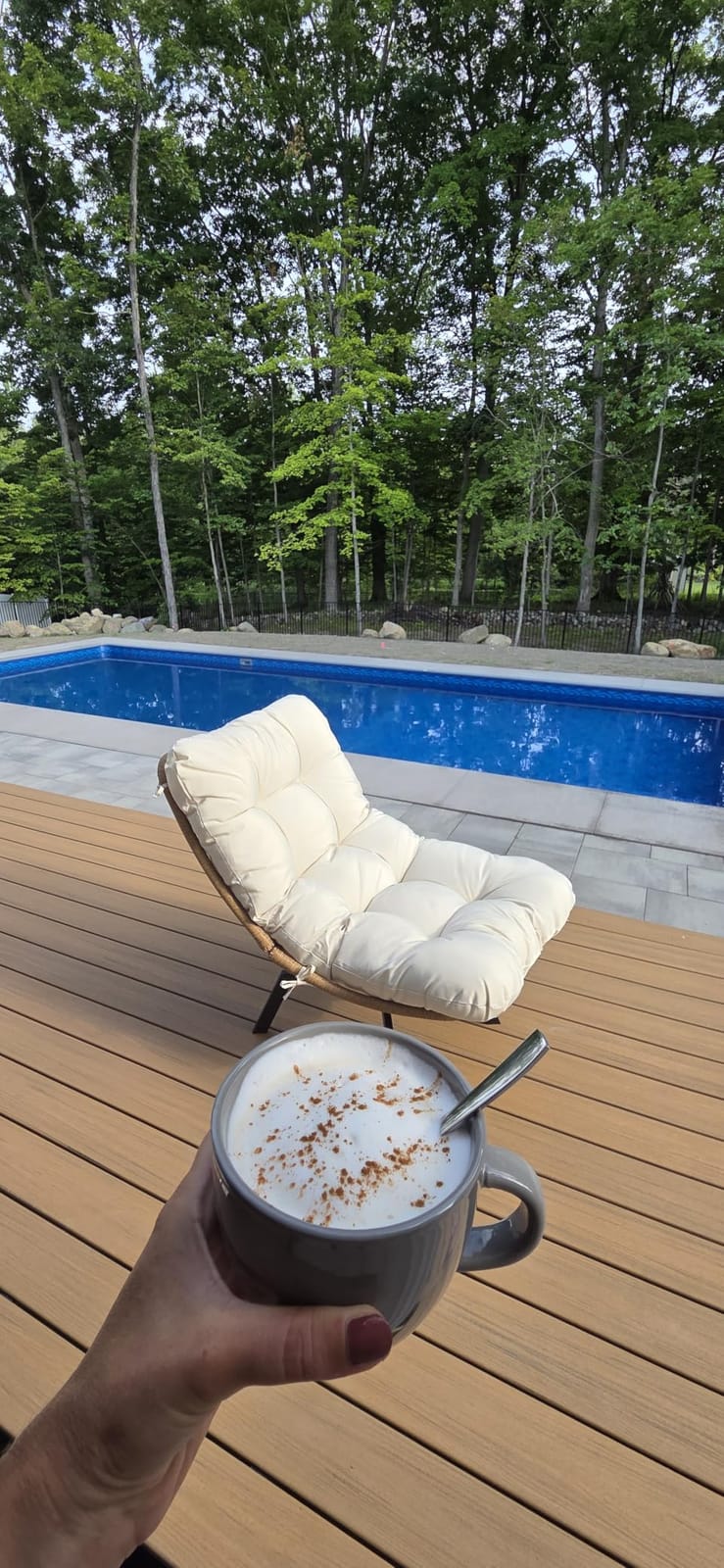 Vongrasig Swivel Wicker Chair PE Rattan Chair with Cushion, Oversized Patio Lounge Chair for Outdoor, Indoor, Balcony, Backyard, Garden, Living Room, Beige customer photo 1