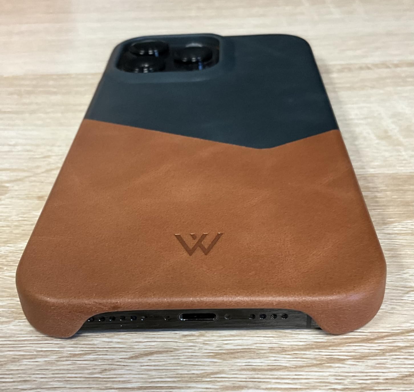 Wilken Leather Slim Phone Case Compatible with iPhone 17 | Compatible with MagSafe & Wireless Charging | Premium Top-Grain Leather Cover with Metal Buttons (17, Brown) customer photo 2