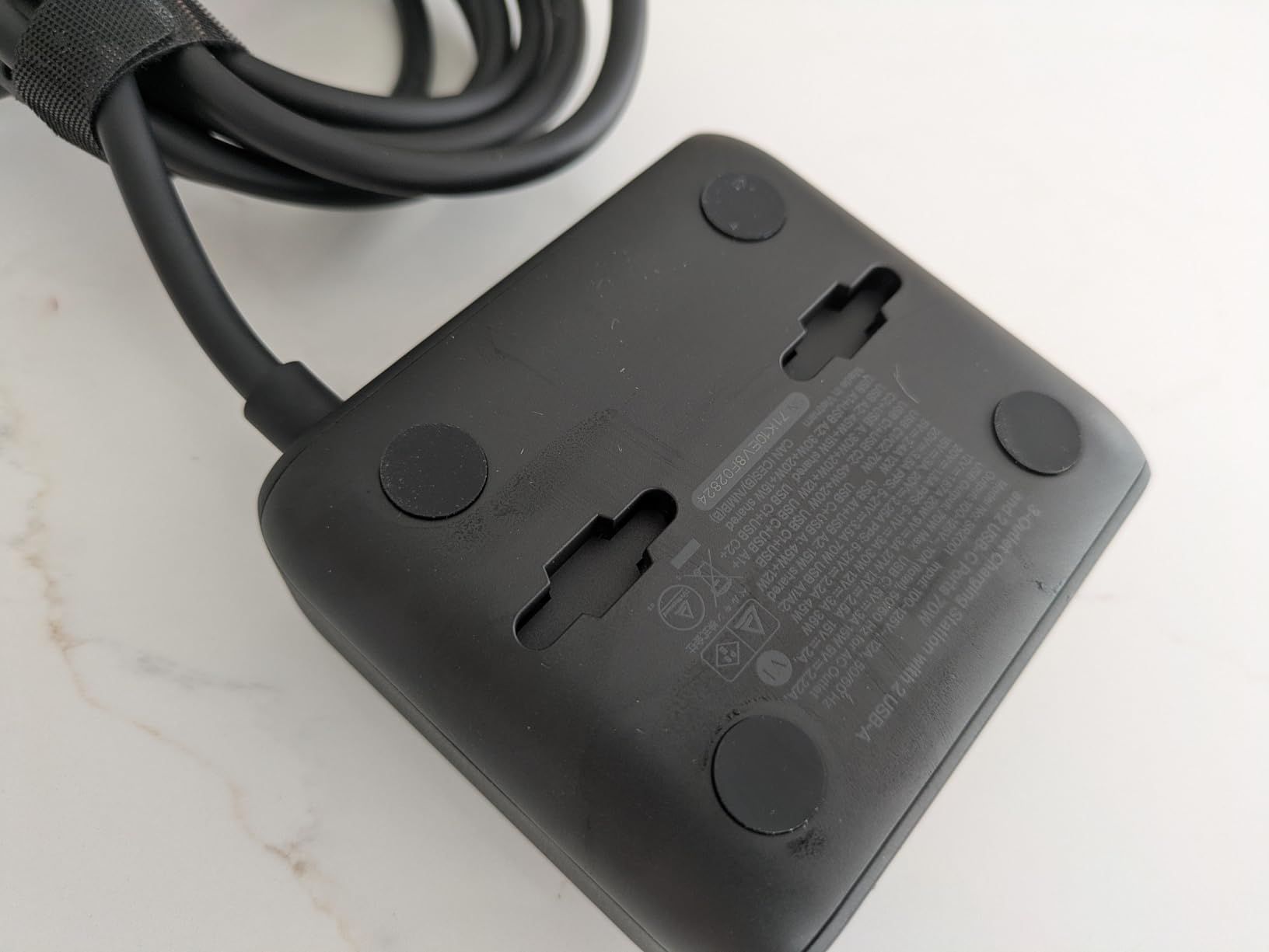 Belkin 70W GaN 7 in 1 Charging Station, 3X AC, 2X USB A, & 2X USB C Ports | Power strip, dual USB-C charger, iPhone 17/16/15, Apple Watch, iPad, MacBook, Samsung Galaxy S26, Pixel 10 customer photo 1
