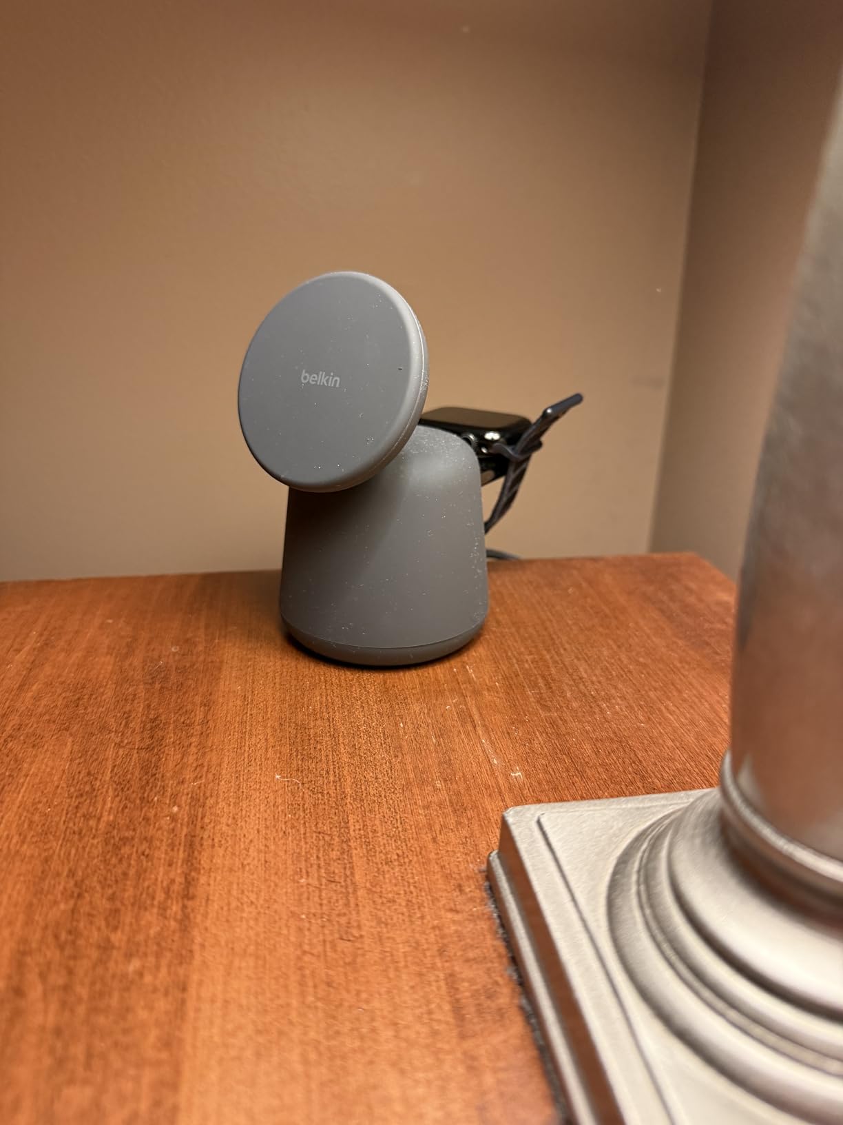 Belkin Qi2 15W Wireless Charging Dock, 2 in 1 Fast iPhone Charger | iPhone 17/16/15/14/13, AirPods, Qi2-enabled devices compatible, power adapter included, desk dock customer photo 2