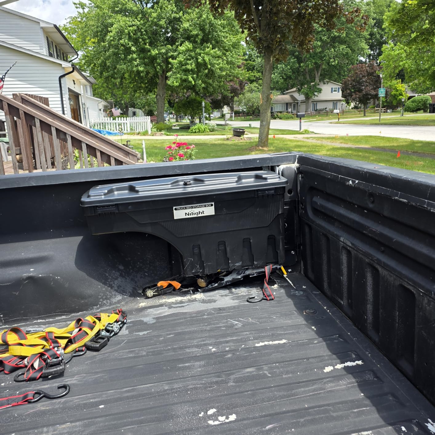 Nilight Truck Bed Tool Box Left Drivers Side Truck Tool Box Fit for Chevrolet Silverado 1500 GMC Sierra 1500 2019 2020 ABS Swing Case Truck Bed Storage Box w Lockable Lid Waterproof Wheel Well Toolbox customer photo 1