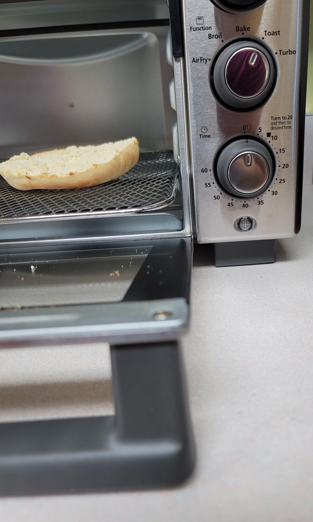 Oster Compact Air Fryer Toaster Oven. Convection Countertop Pizza Oven, 4-Slice Toaster with 5 Cooking Functions - Air Fry, Bake, Toast, Broil, and Warm customer photo 2
