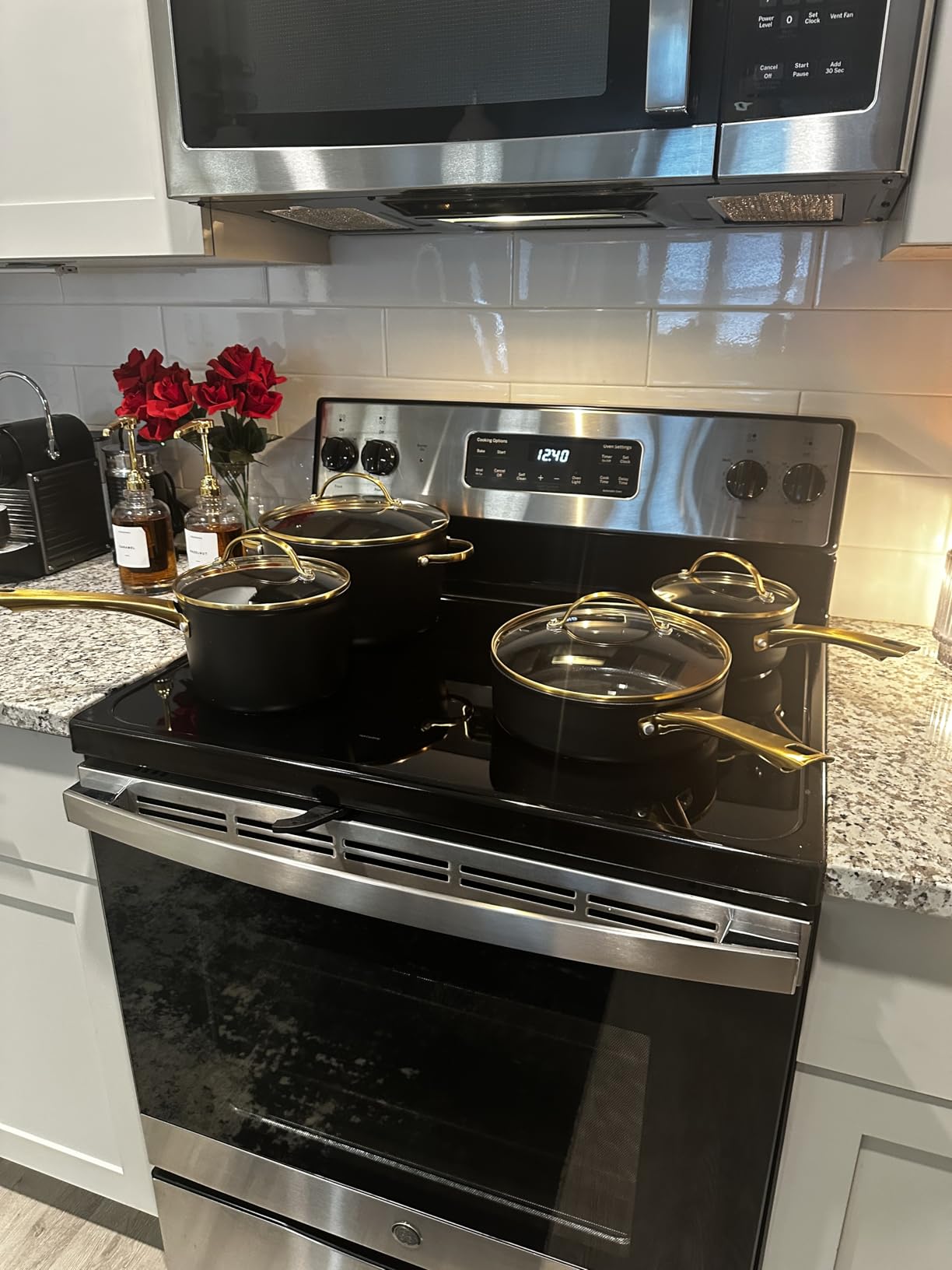 Farberware Forged Induction Ceramic Nonstick Cookware Set, 12-Piece, Taupe Pots & Pans customer photo 1
