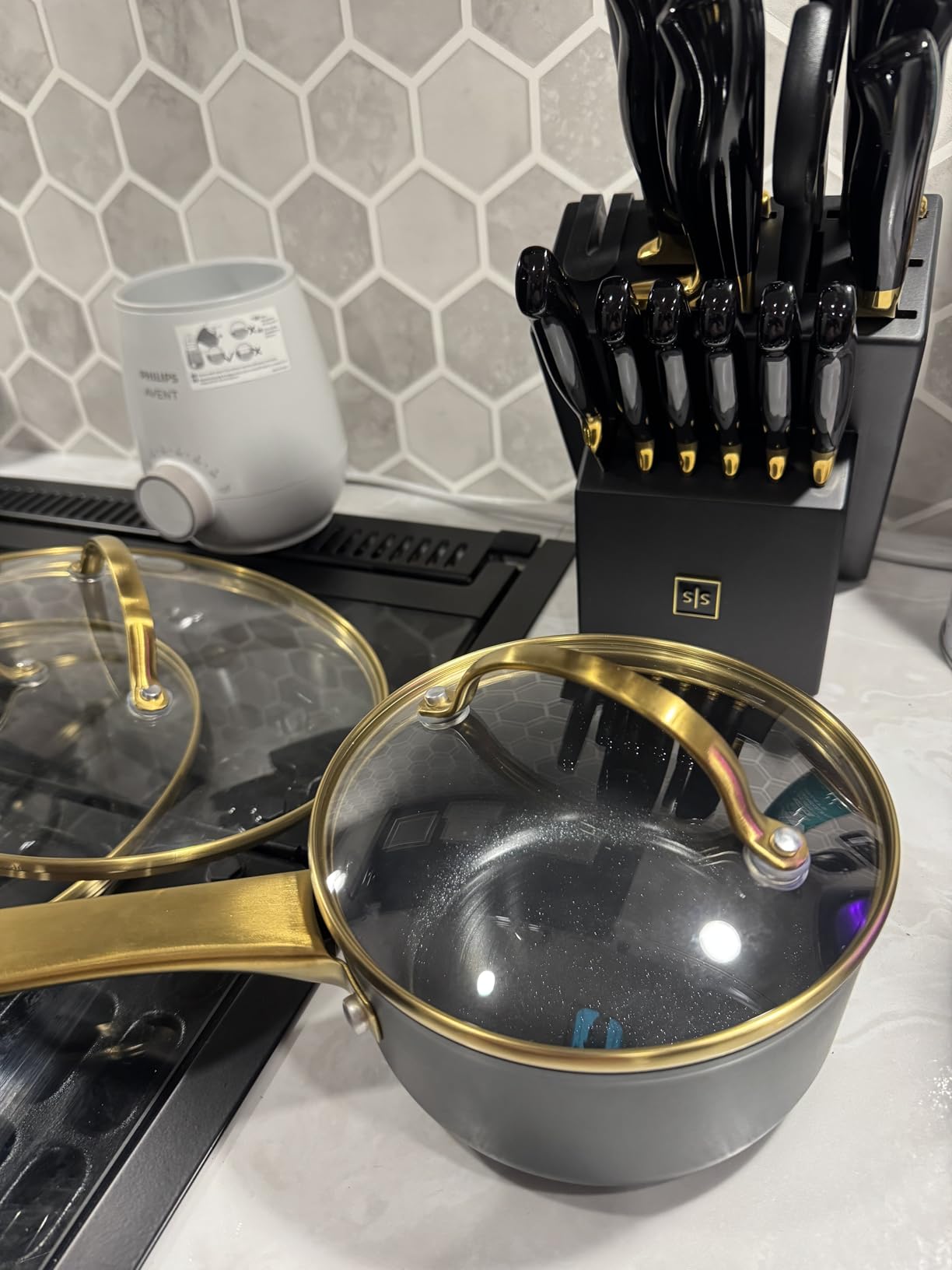 Farberware Forged Induction Ceramic Nonstick Cookware Set, 12-Piece, Taupe Pots & Pans customer photo 2
