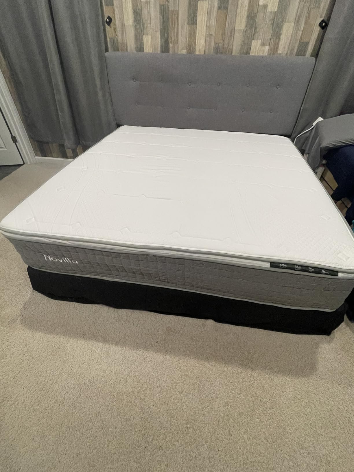 Novilla 14 Inch King Mattress,King Size Gel Memory Foam Hybrid Mattress | with Cool-Touch Nylon Cover & Pocketed Coils for Spinal Alignment Support & Pressure-Free Relaxation CertiPUR-US Certified customer photo 2