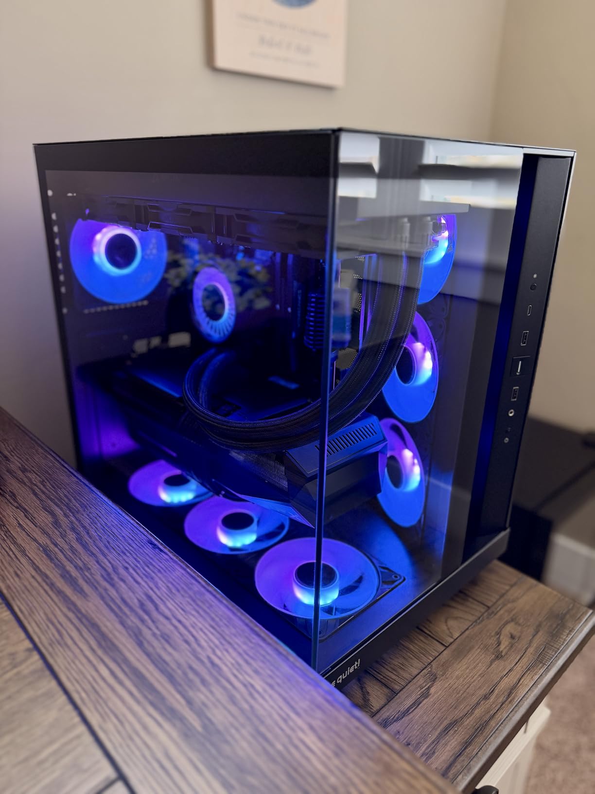 Light Base 500 PC Case, Fully Windowed Front and Side Panel | Show case, Dual Chamber, Mid Tower Gaming Computer Case, 4 Pure Wings 3 PWM Fans, no RGB, Backside Connector Design customer photo 1