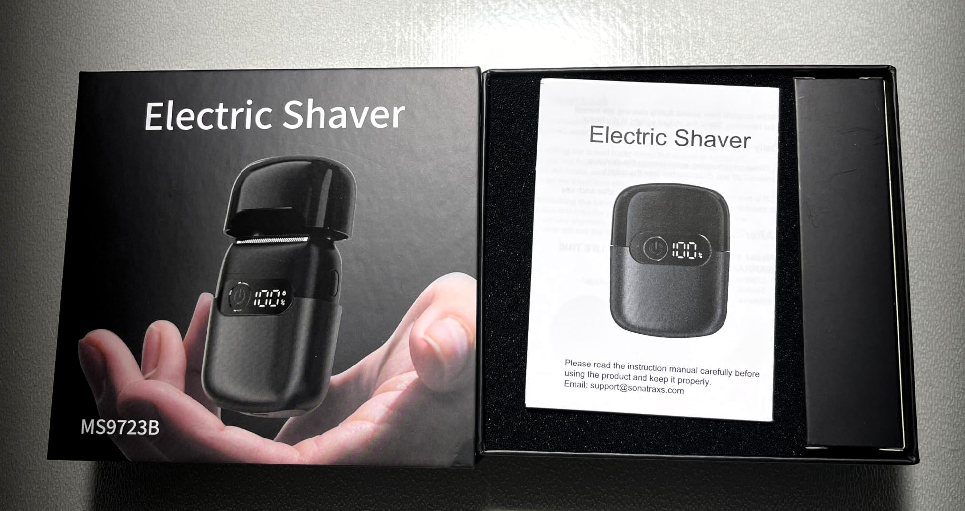 Electric Razor for Men, Foil Shaver and Beard Trimmer | For Dry And Wet, Battery LED Display USB-C Fast Charge, IPX7 Waterproof Portable Travel Shaver (Charcoal Black) customer photo 1