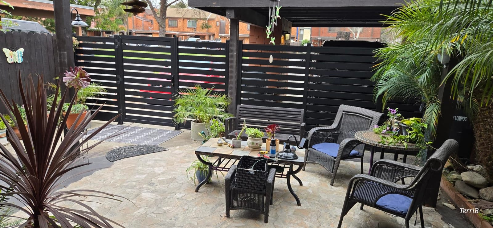 6 Ft x 6 Ft Aluminum Alloy Fence Panels, Black Privacy Fence, Decorative Lattice Fence, Garden, Patio, Backyard, Wind Resistant Fence with 2 No-dig Post (6.1 FT H) customer photo 1