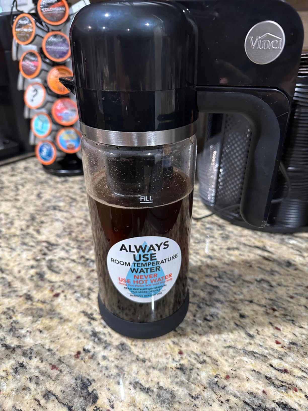VINCI Express Electric Cold Brew Coffee Maker, 10-Minute Fast Brewer (47oz) | 3 Brew Strengths, Smooth Low-Acid Coffee, Minimal Sediment, Self-Clean Cycle, 1.4L Glass Carafe customer photo 1