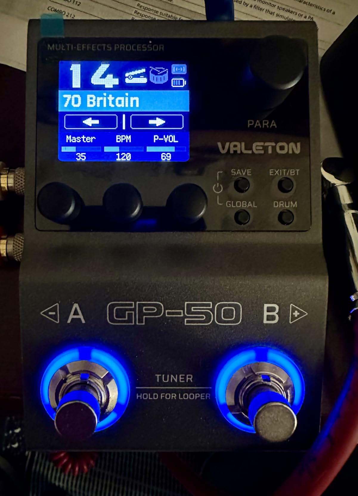 Valeton GP-50 Multi-Effects Processor | NAM & IR Loader with 100+ HD Effects, 9 Simultaneous Modules, BT App Control, 100 Patch Slots customer photo 2