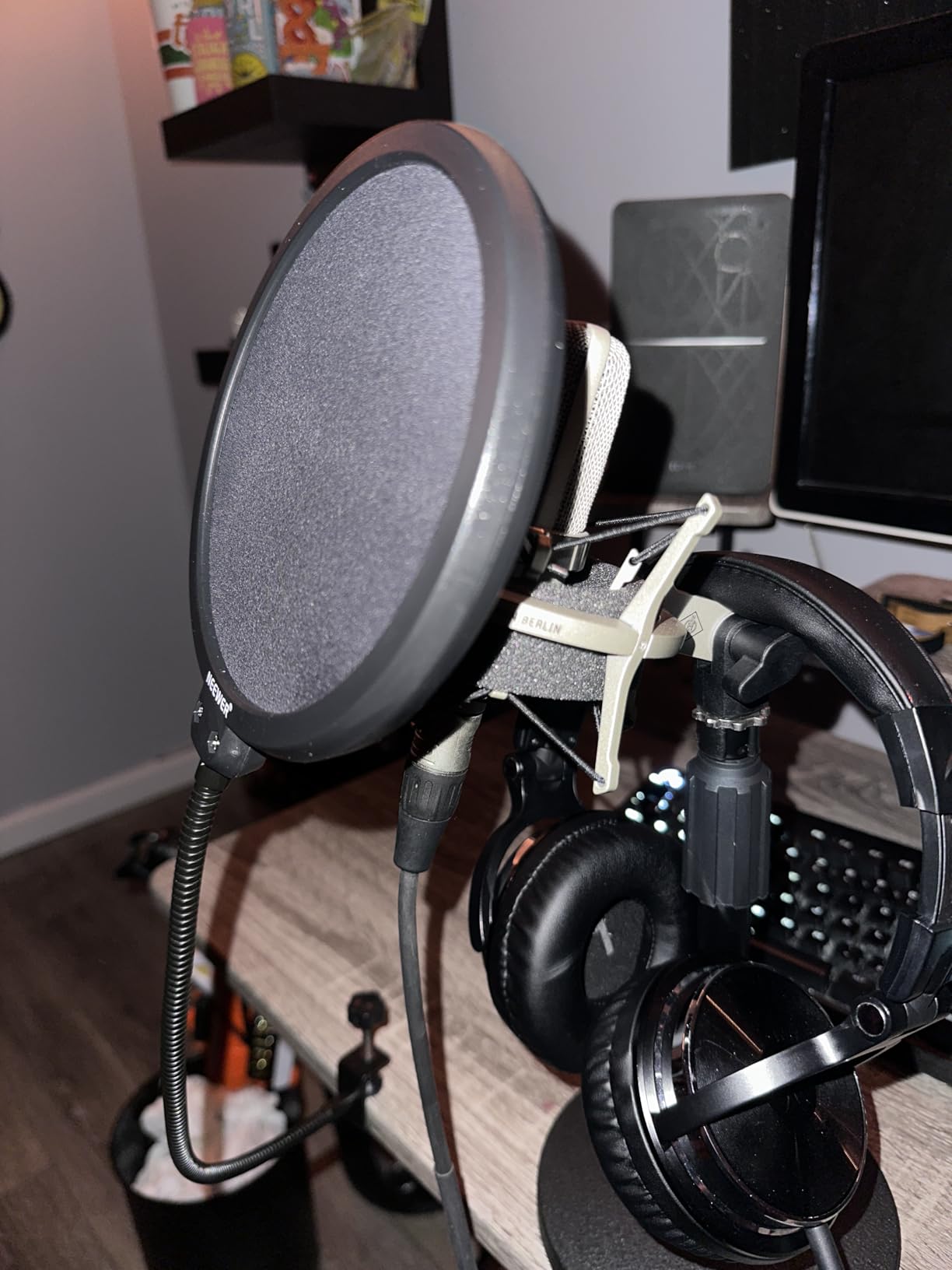 NEEWER Metal Pop Filter for Microphone, Six Layer Professional Foam Mic Isolation Shield Windscreen Cover with Flexible Arm for Podcast Live Streaming Voice Over Singing Studio Music Recording, MS044 customer photo 1