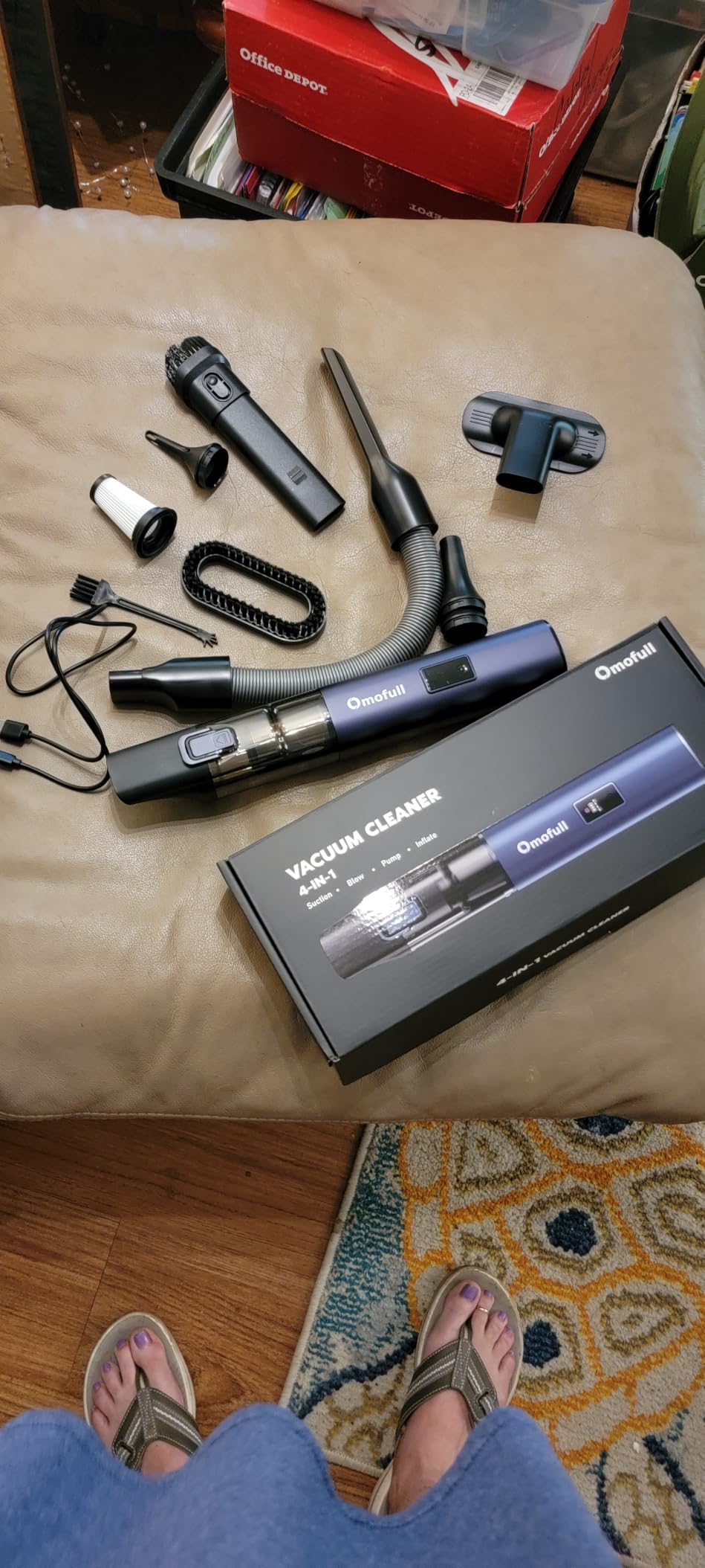Car Vacuum Portable Cordless, 19500Pa 4-in-1 Handheld Vacuum Cordless Vacuum Cleaner&Air Duster with Multi-Nozzles, 140W Hand Cordless Rechargeable Vacuum Cleaners for Car, Home, Office, Pet customer photo 2