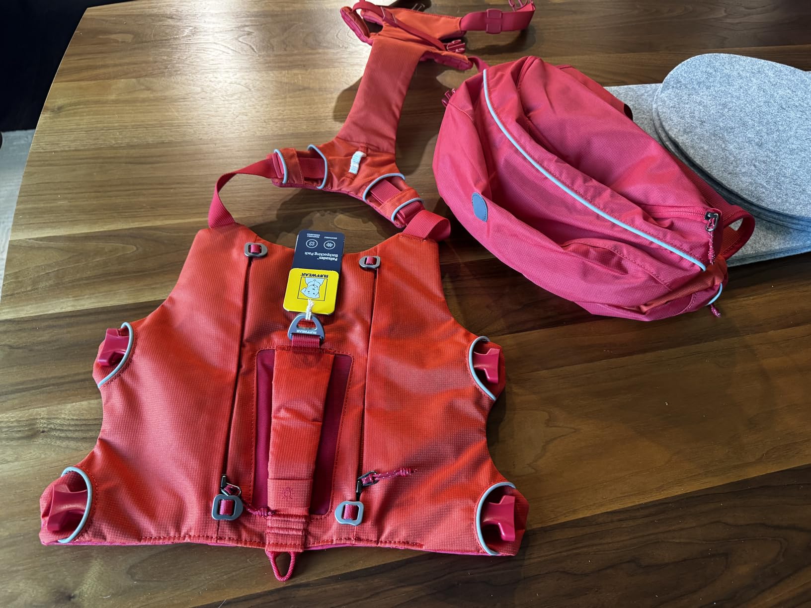 Ruffwear Palisades Dog Backpack, Red Currant, Medium | Multi-Day Pack with Removable Saddlebags, 6-Point Adjustment, Padded Handle, Breathable Adjustable Harness, Beacon Light Loop customer photo 2