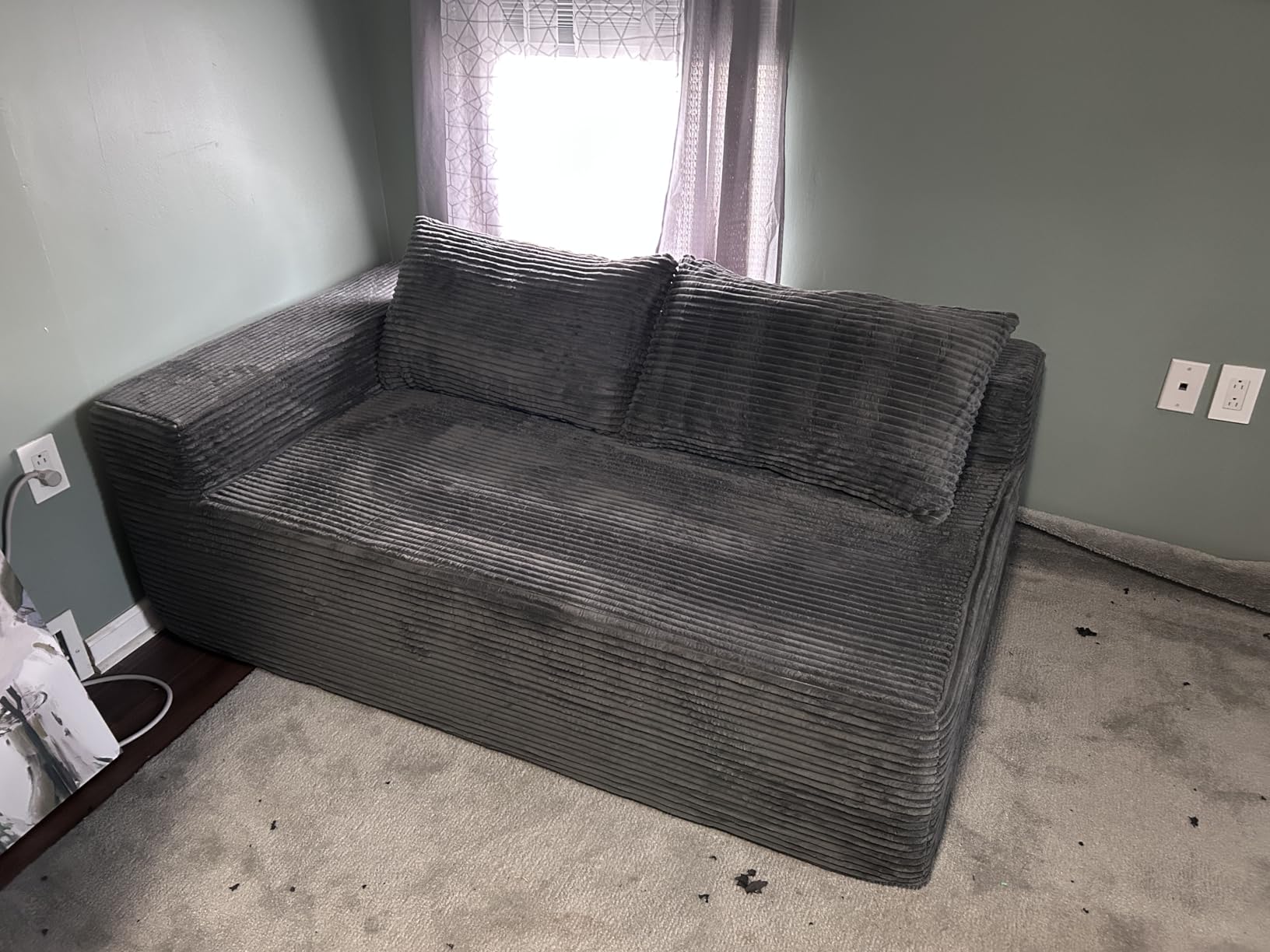 Mangodan Cloud Sectional Sofa, Boneless Couch for Living Room, Dark Grey | L Shaped Modular, Left Facing Chaise, Deep Seat & Back Support, Kid & Pet Friendly, Fits Apartment and Living Room customer photo 1