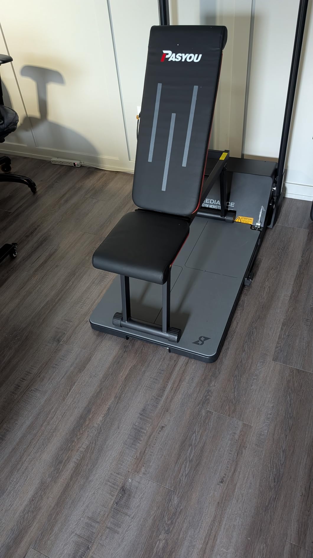 PASYOU Adjustable Weight Bench, 660LB Capacity Foldable Workout Bench, Incline Flat Bench Press for Home Gym, Dual-Frame Strength Training Bench, No Assembly Required, Wider Seat customer photo 1