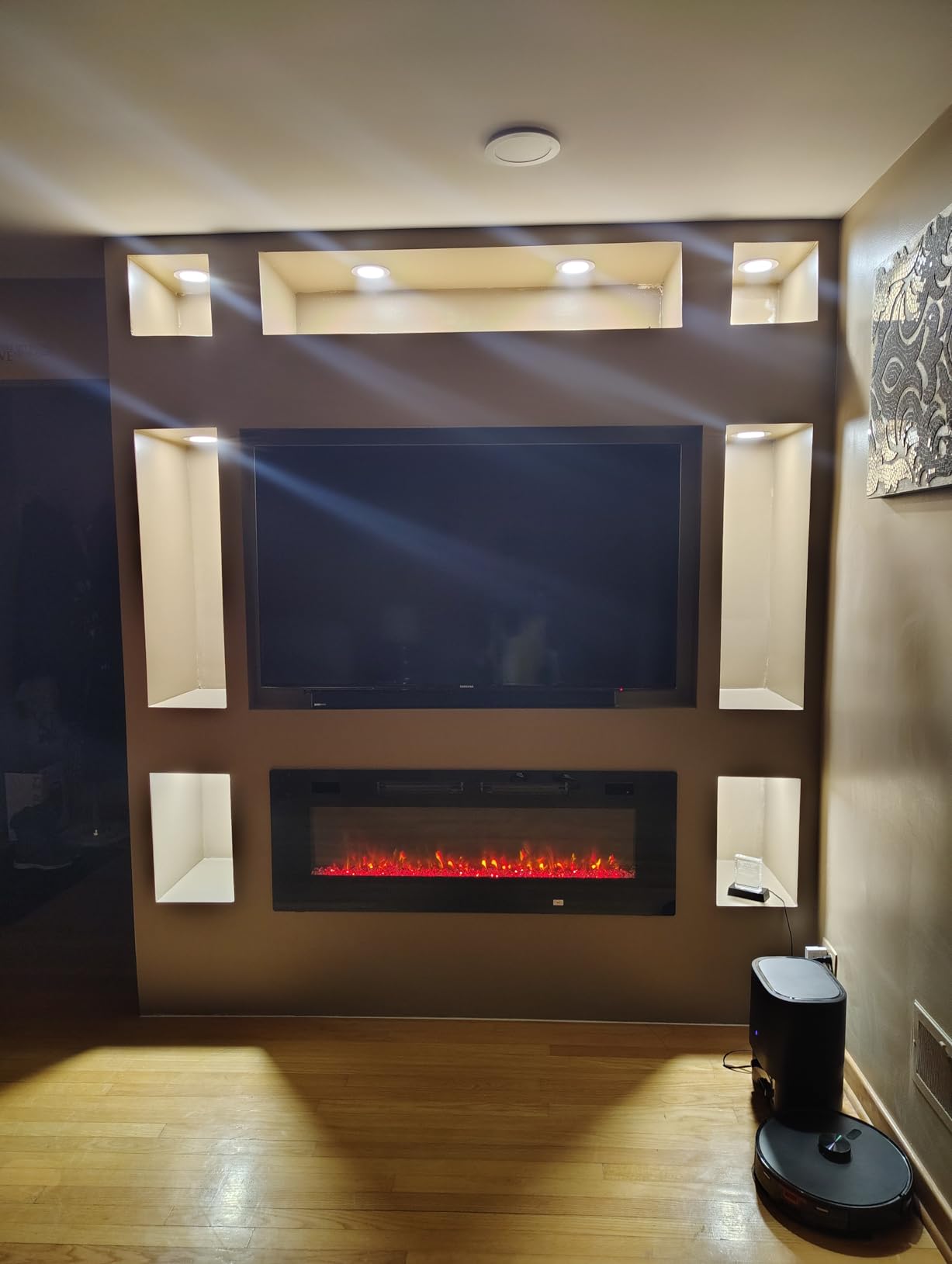 Zionheat 80 Inch Wide Screen Electric Fireplace - Wall Fireplace for Living Room - Fireplace Inserts/Wall Mounted with Remote Control, Timer, Dimmer, 12 Flame Colors, 750/1500W customer photo 1