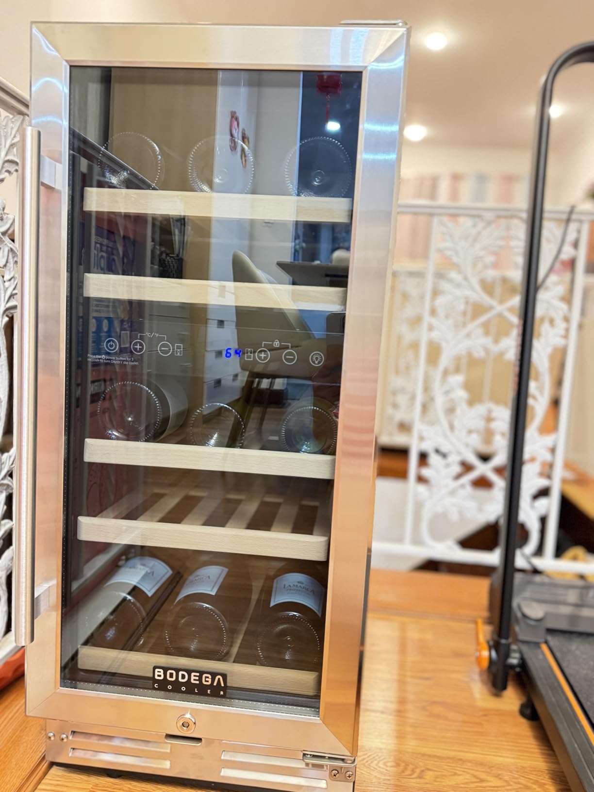 BODEGA 15 Inch Wine Fridge, 30 Bottle Dual Zone Wine Cooler, 41-72℉ Compressor Wine Refrigerator with Tempered Glass Door, Built-in or Freestanding Wine Cooler for Home Kitchen Bar (3.2 cu.ft). customer photo 1