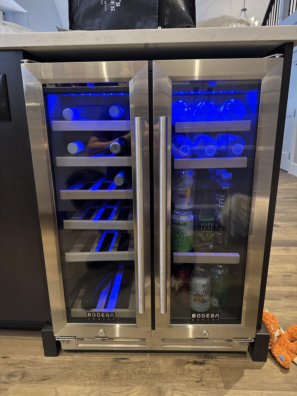 BODEGA 15 Inch Wine Fridge, 30 Bottle Dual Zone Wine Cooler, 41-72℉ Compressor Wine Refrigerator with Tempered Glass Door, Built-in or Freestanding Wine Cooler for Home Kitchen Bar (3.2 cu.ft). customer photo 2