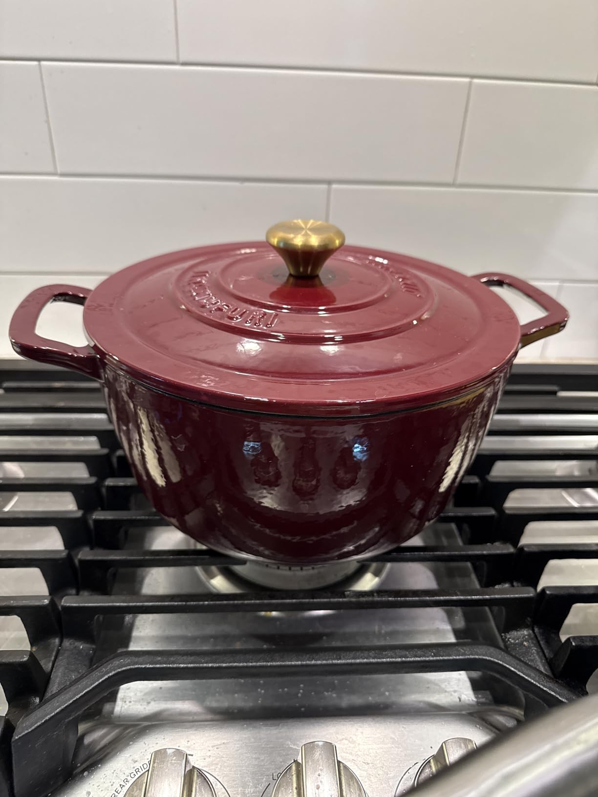 Enameled Cast Iron Dutch Oven 5.2 Qt with Lid, Cream | For Sourdough Bread, Stews & Roasts, Oven Safe to 500F, Works on Gas, Electric & Induction Stovetops. customer photo 2