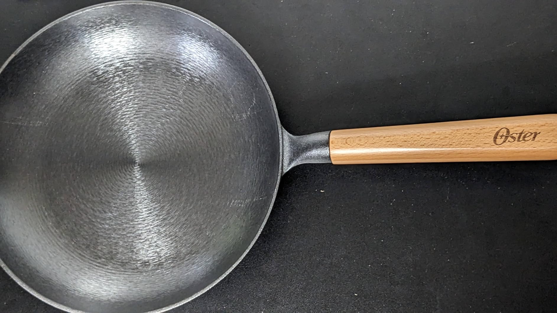 Oster Platinum Flintfield 9.5 Inch Pre-Seasoned Cast Iron Skillet with Wood Handle, Natural Nonstick Lightweight Cast Iron Frying Pan for Searing, Sautéing & Everyday Cooking customer photo 2