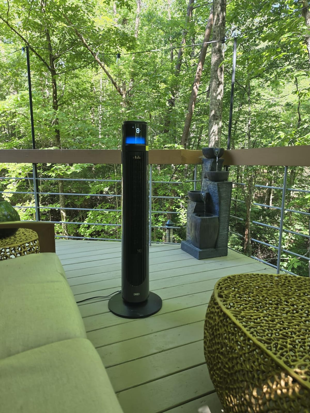 DREO TurboCool Outdoor Misting Fan 711AS, 33 ft/s High Velocity, 20dB Quiet | 12 Speeds, 4 Modes, 150° Customizable Oscillation, Smart Standing Fan for Bedroom, DC Motor, IPX4-rated Weather Resistant customer photo 1