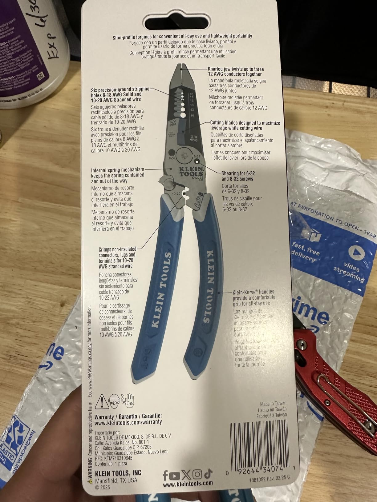 Klein Tools K12075 Heavy-Duty Wire Stripper, Slim-Forged Design, Self-Opening Wire Stripping Tool, Electrical Pliers with Shear Cutter, Cable Stripper Tool customer photo 1