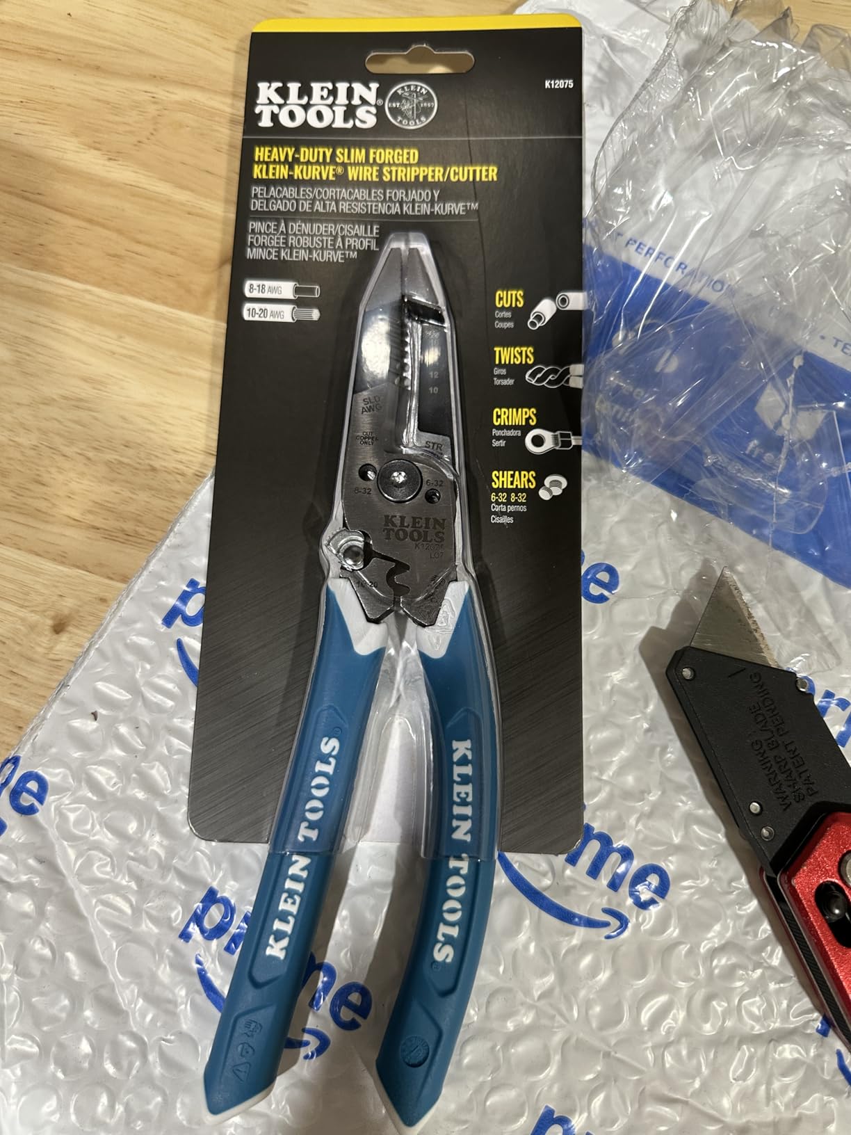 Klein Tools K12075 Heavy-Duty Wire Stripper, Slim-Forged Design, Self-Opening Wire Stripping Tool, Electrical Pliers with Shear Cutter, Cable Stripper Tool customer photo 2
