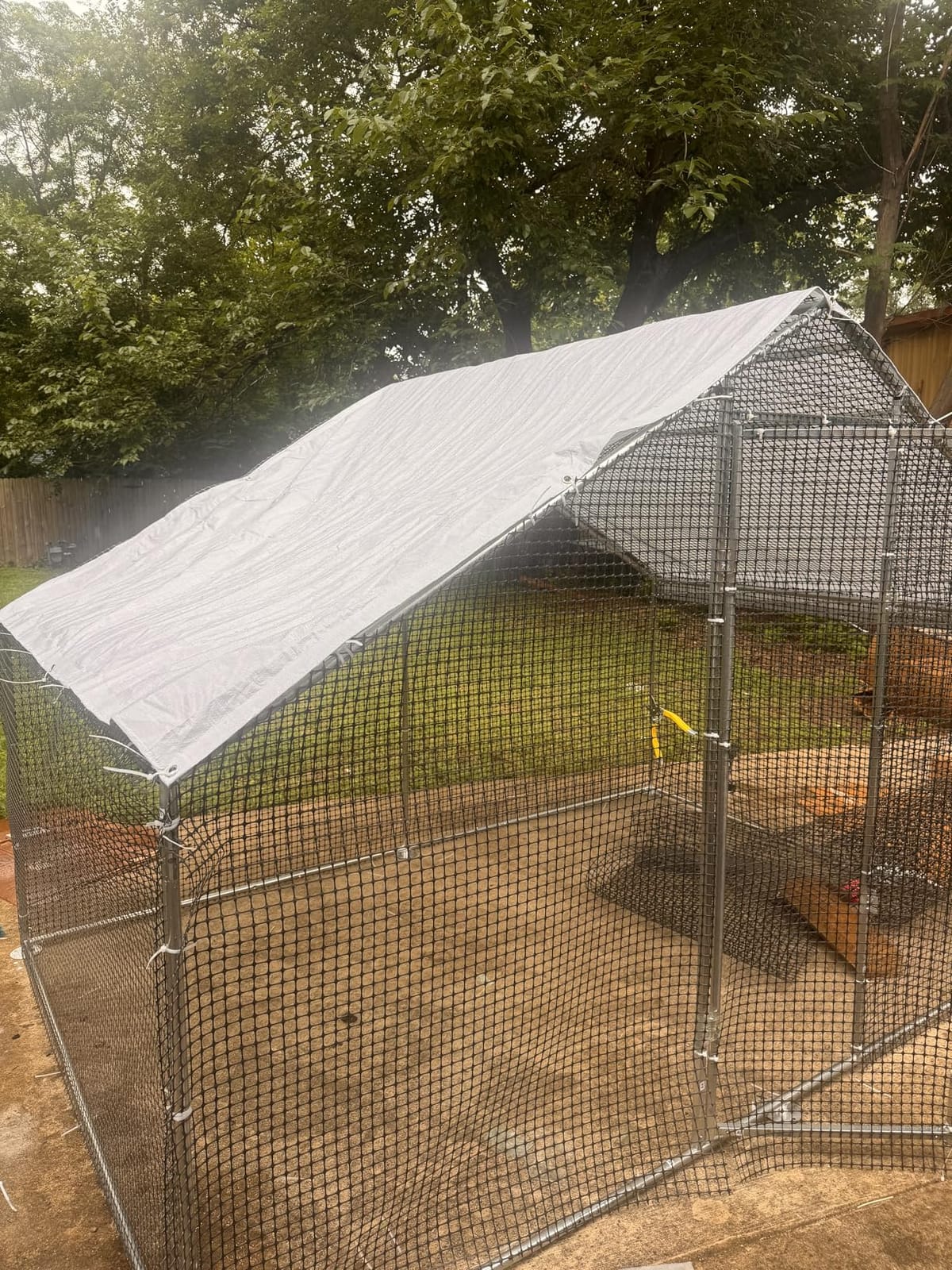 Large Walk-in Chicken Coop with Chicken Run, Galvanized Poultry Enclosure with Waterproof Anti-UV Cover and Security Lock, Ideal for Rabbit, Duck, Backyard and Farm Yard, 9.8'x 6.6'x 6.6' customer photo 1